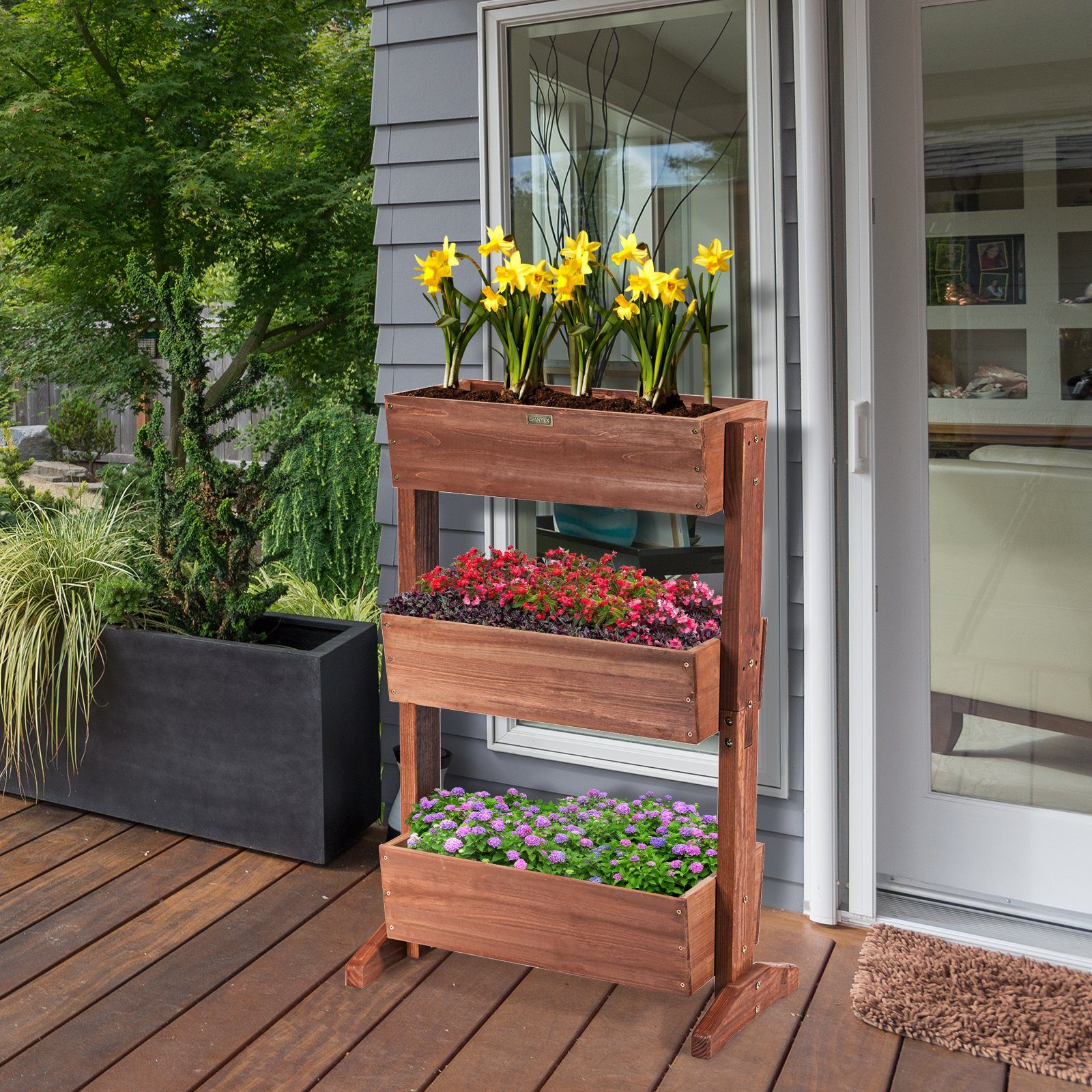 COSTWAY Hochbeet Blumentreppe, 3 Etage, mit günstig online kaufen