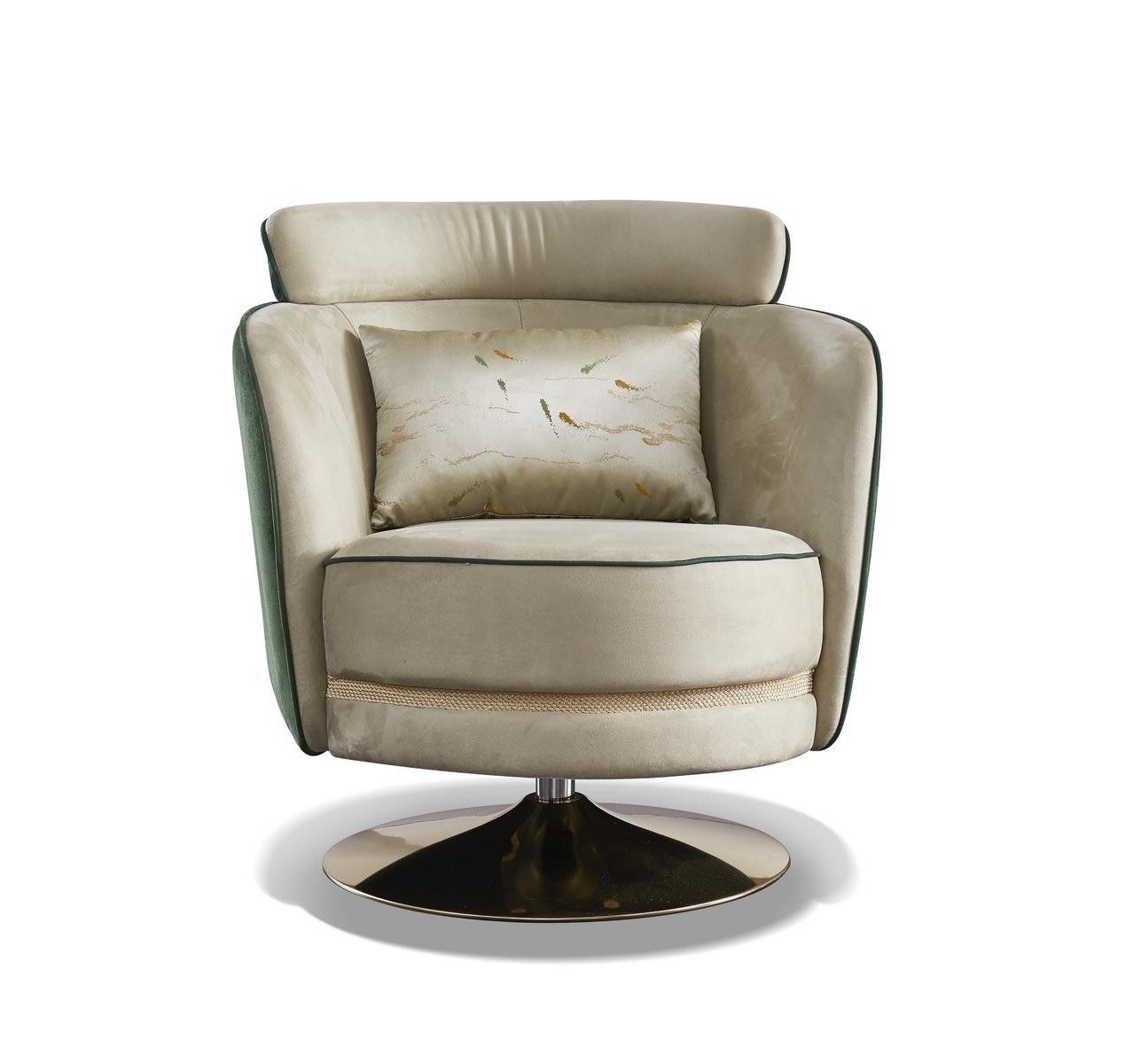 Xlmoebel Drehsessel Design Sessel Drehstuhl Leder Polster Samt für Wohnzimmer (1-St., Drehstuhl), Made in Europa