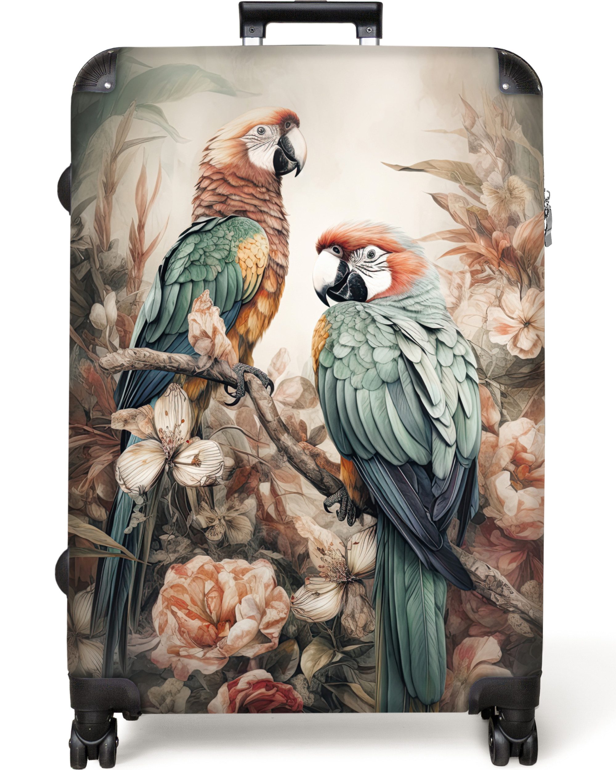NoBoringSuitcases.com© Hartschalen-Trolley Papageien - Vögel - günstig online kaufen