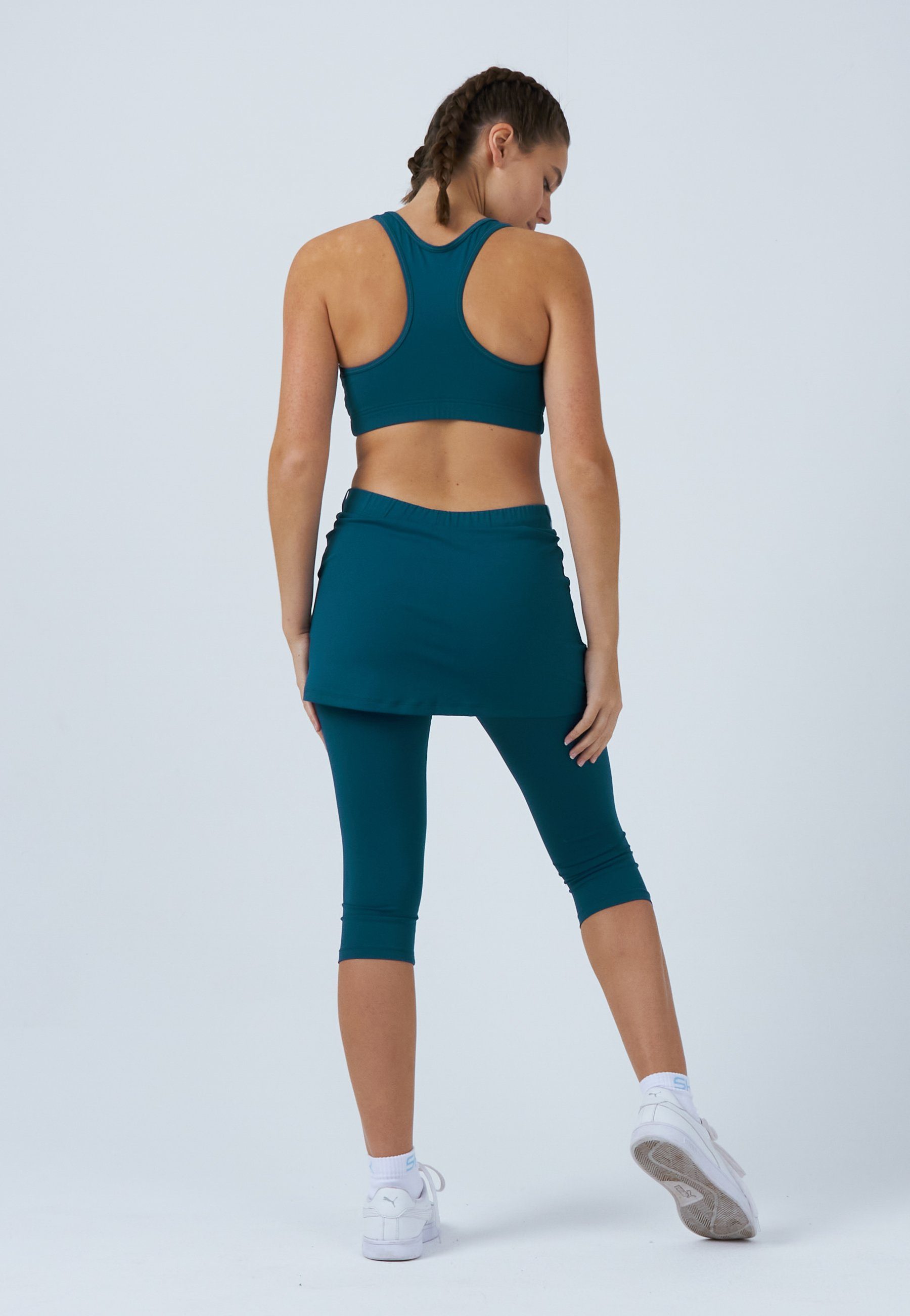 SPORTKIND Tennisrock 2-in-1 Rock Damen Skapri & petrol Leggings grün mit Mädchen