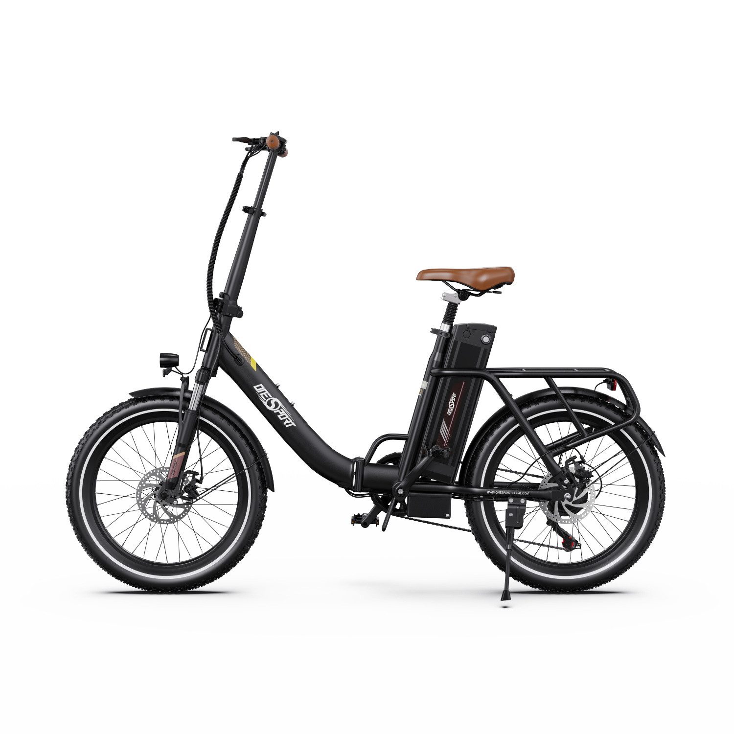 Onesport E-Bike Faltrad OT16-2 klappbares Citybike mit dicken 20 Zoll-Reifen, Retro Pedelec, Shimano, Kettenschaltung, Heckmotor, 816 Wh, (mit Schutzbleche), Elektrofahrrad mit Scheibenbremse und Gepäckträger