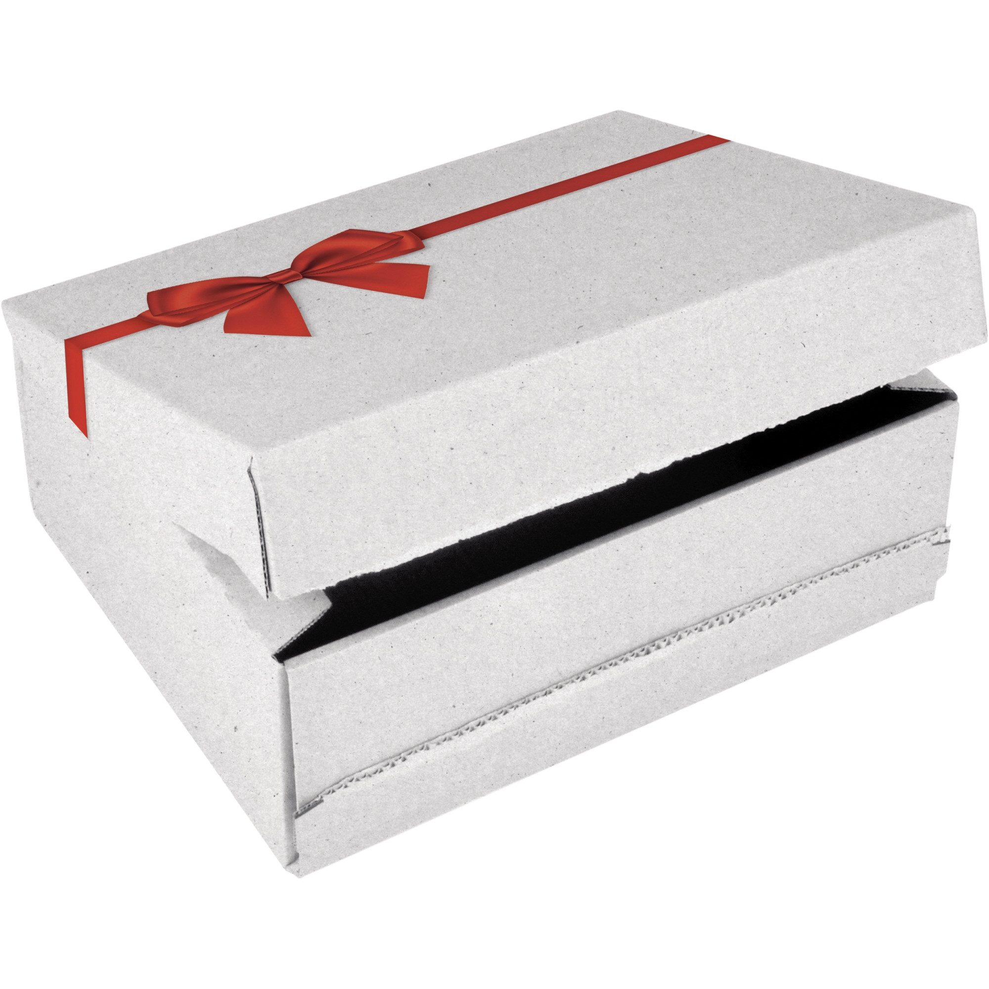 COLOMPAC Versandkarton Geschenkbox Small CP068.92/02 rote Schleife weiß