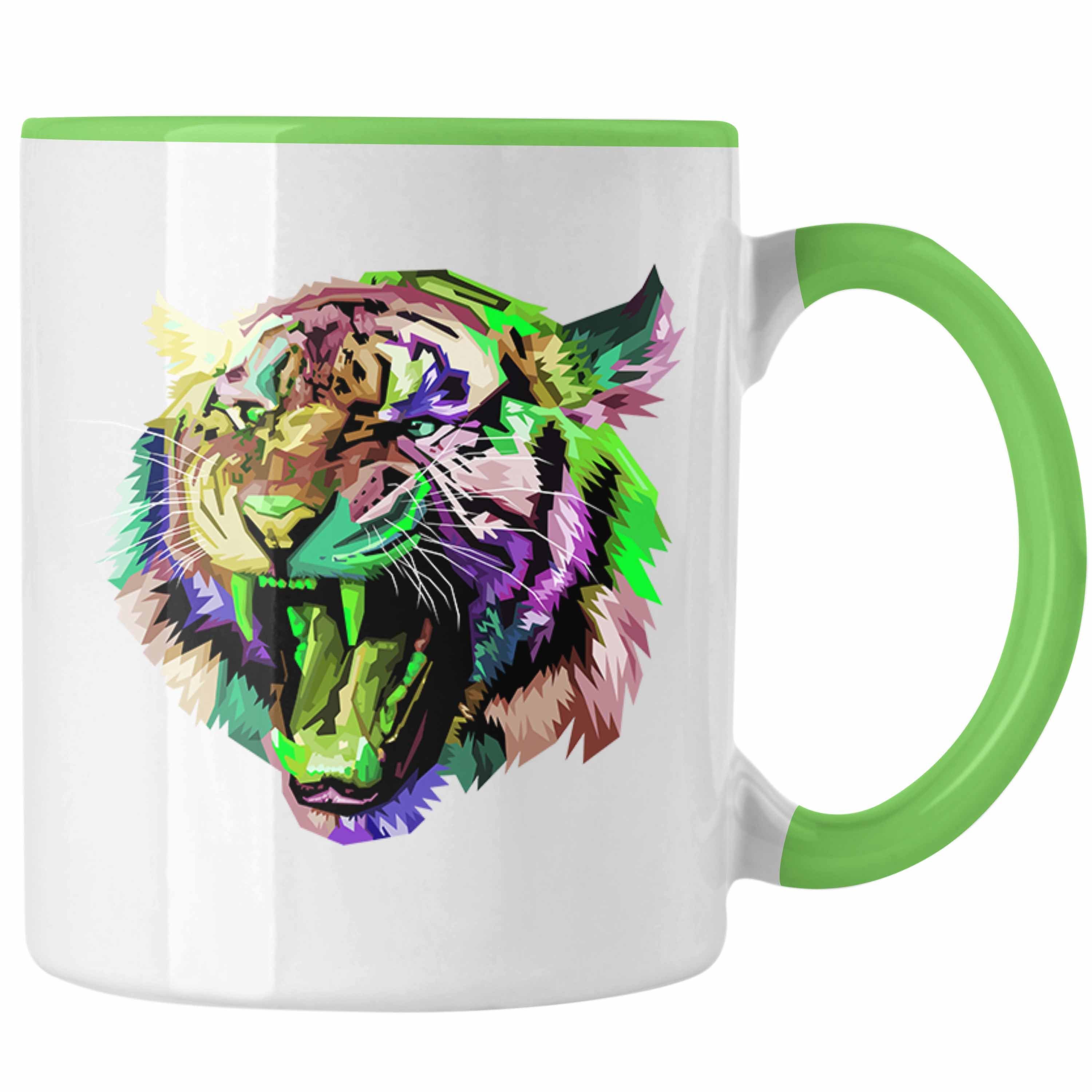 Geschenk Tigern-Liebhaber Trendation Grün Trendation Bunt Tasse Tasse Tiger - Polygon