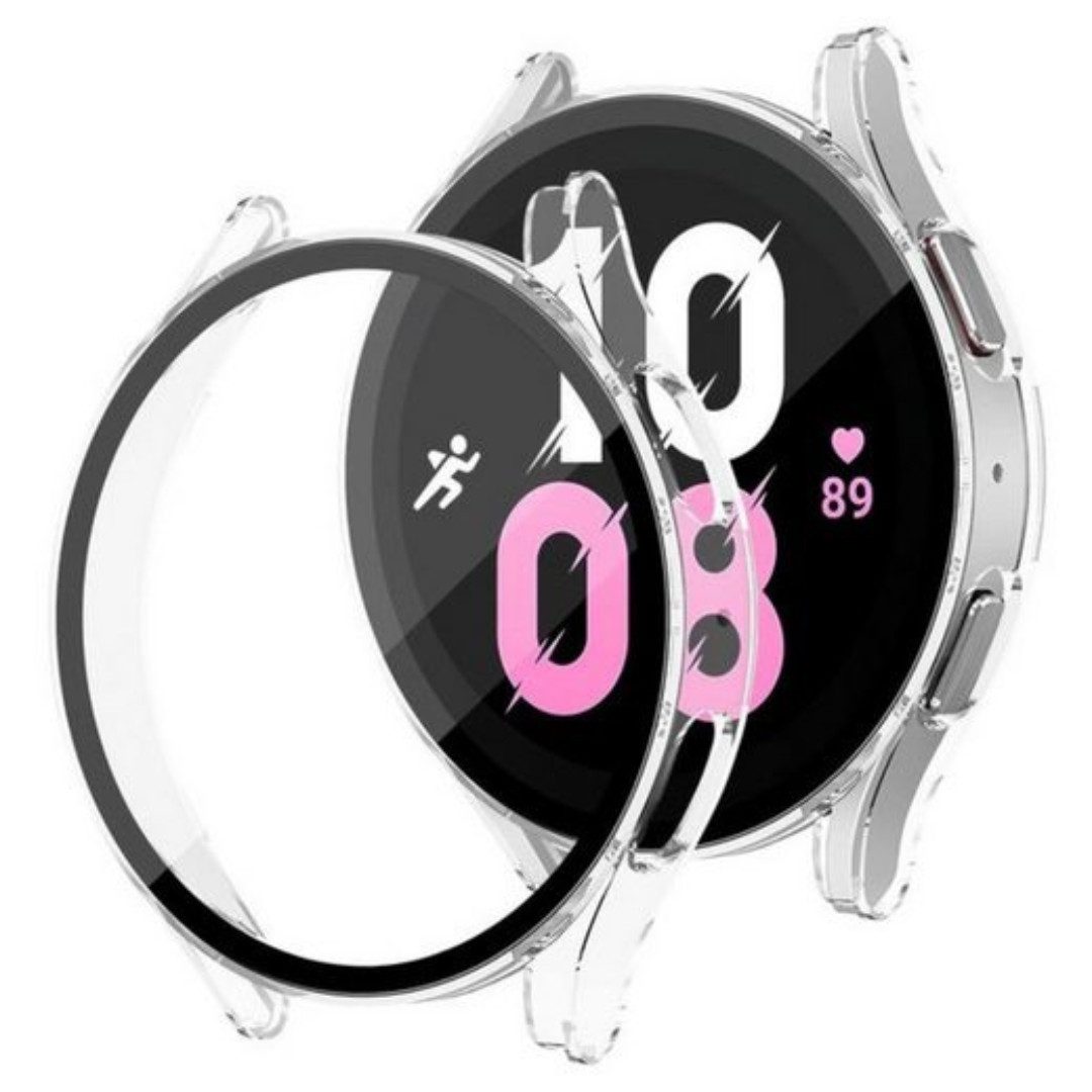 SmartUP Smartwatch-Hülle 2X Hülle für Samsung Galaxy Watch 5 40mm / 44mm Schutzglas Case Tasche, kompletter Rundumschutz