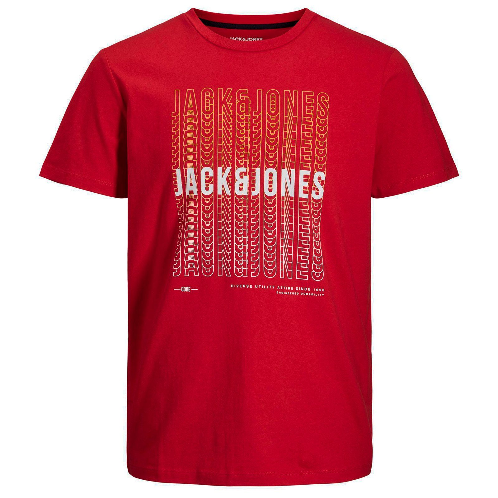 Jack & Jones Rundhalsshirt »Große Größen Herren T-Shirt Logo Jack & Jones  rot JJCYBER« online kaufen | OTTO