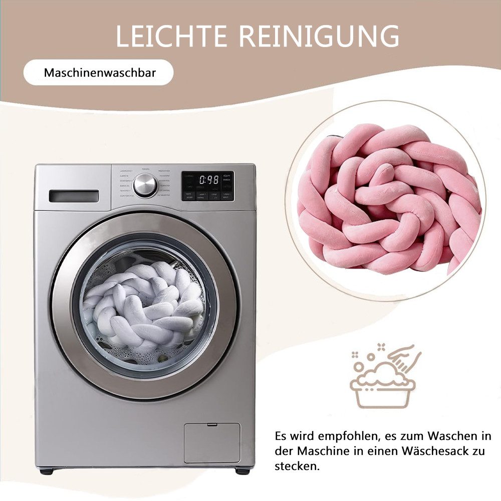 TUWENA Nestchenschlange Baby Nestchenschlange, Rundum-Schutz-Kissen,Ästhetik Geknotetes Kissen – Bild 5 von 5