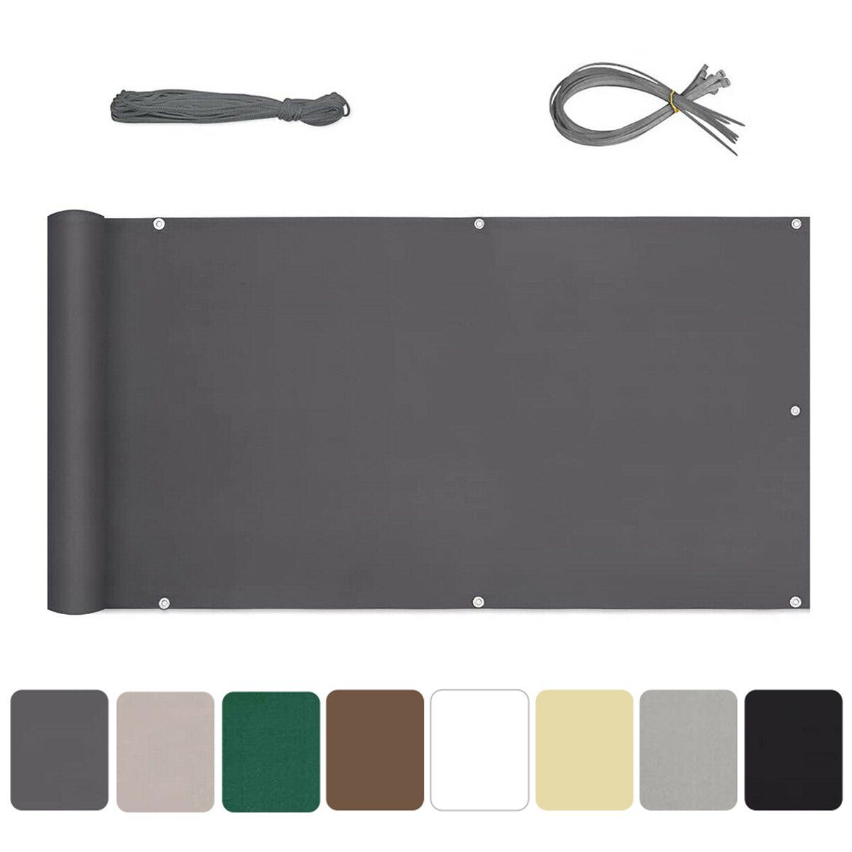 Sekey Balkonsichtschutz Balkon Sichtschutz 90x500cm Balkonabdeckung Sichtschutz Garten 90 hoch 100% Privatsphäre, Reißfest, 95% UV-beständig, Wetterfest