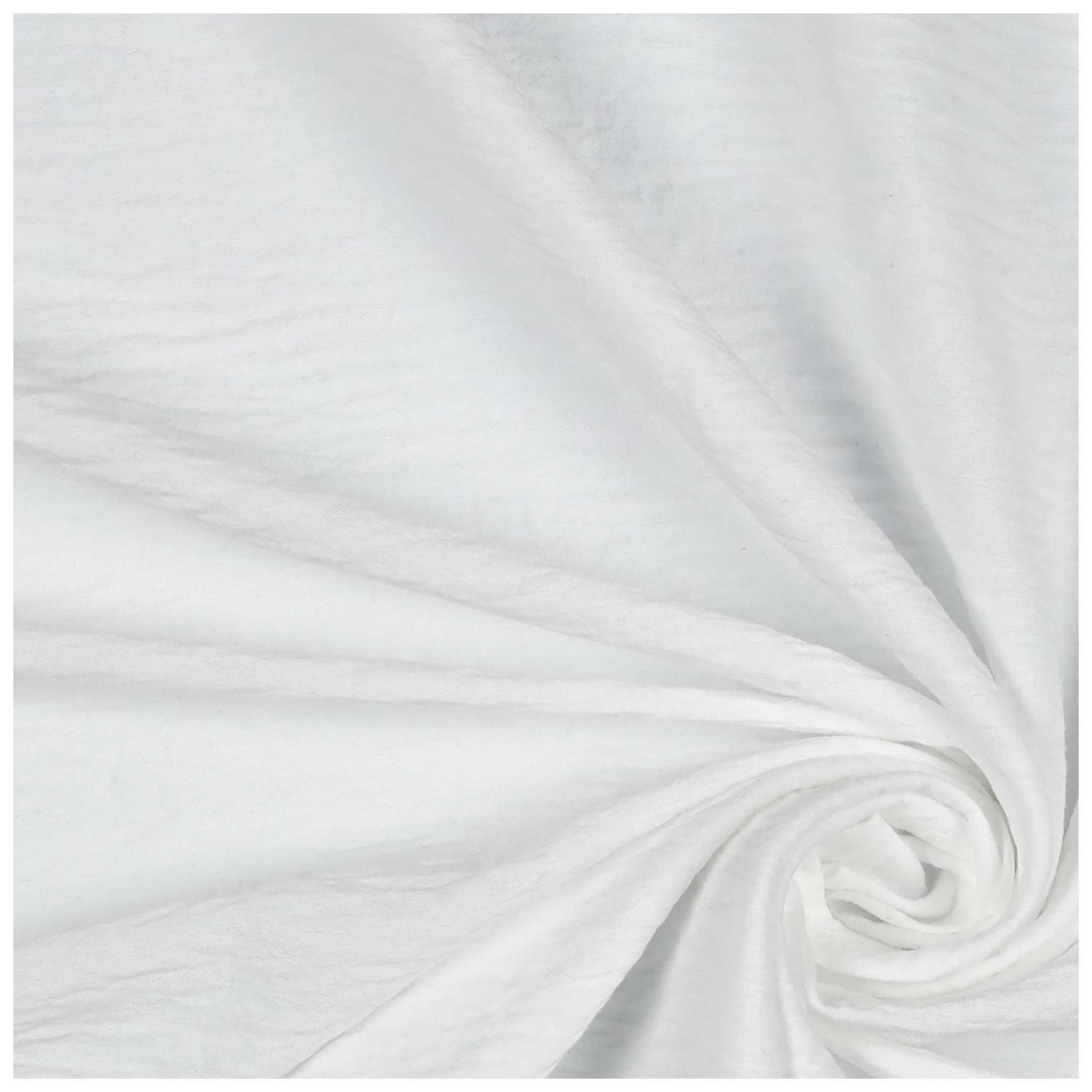 maDDma Stoff Papillion Stoff ab 1m x 150cm Meterware Polyesterstoff Sommerstoff, 003 - weiß