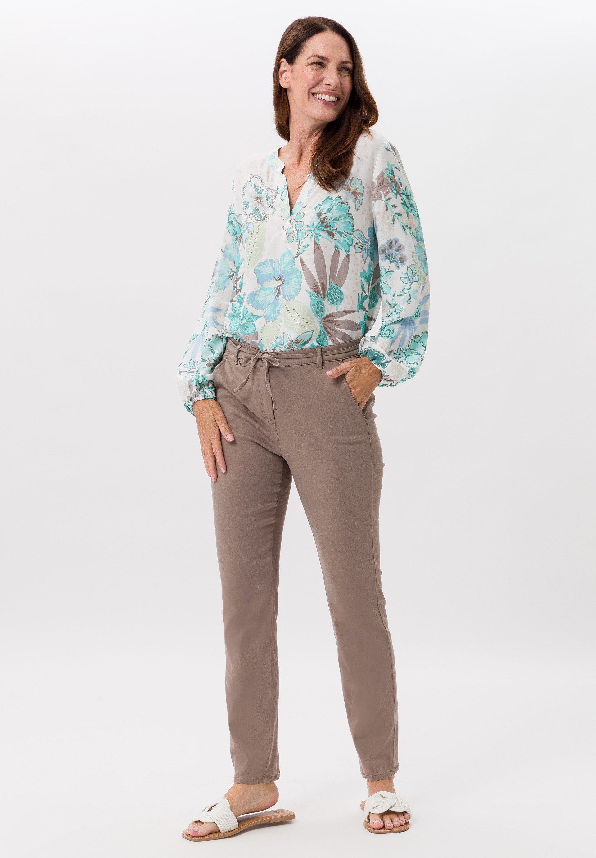 FRANK WALDER Klassische Bluse mit sommerlichen Panneauxprint – Bild 4 von 5