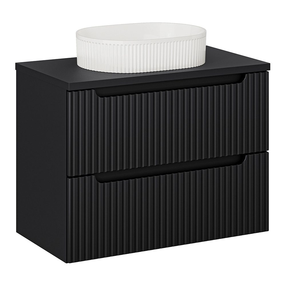Lomadox Waschtisch NEWPORT-56-BLACK, in schwarz, 80cm günstig online kaufen