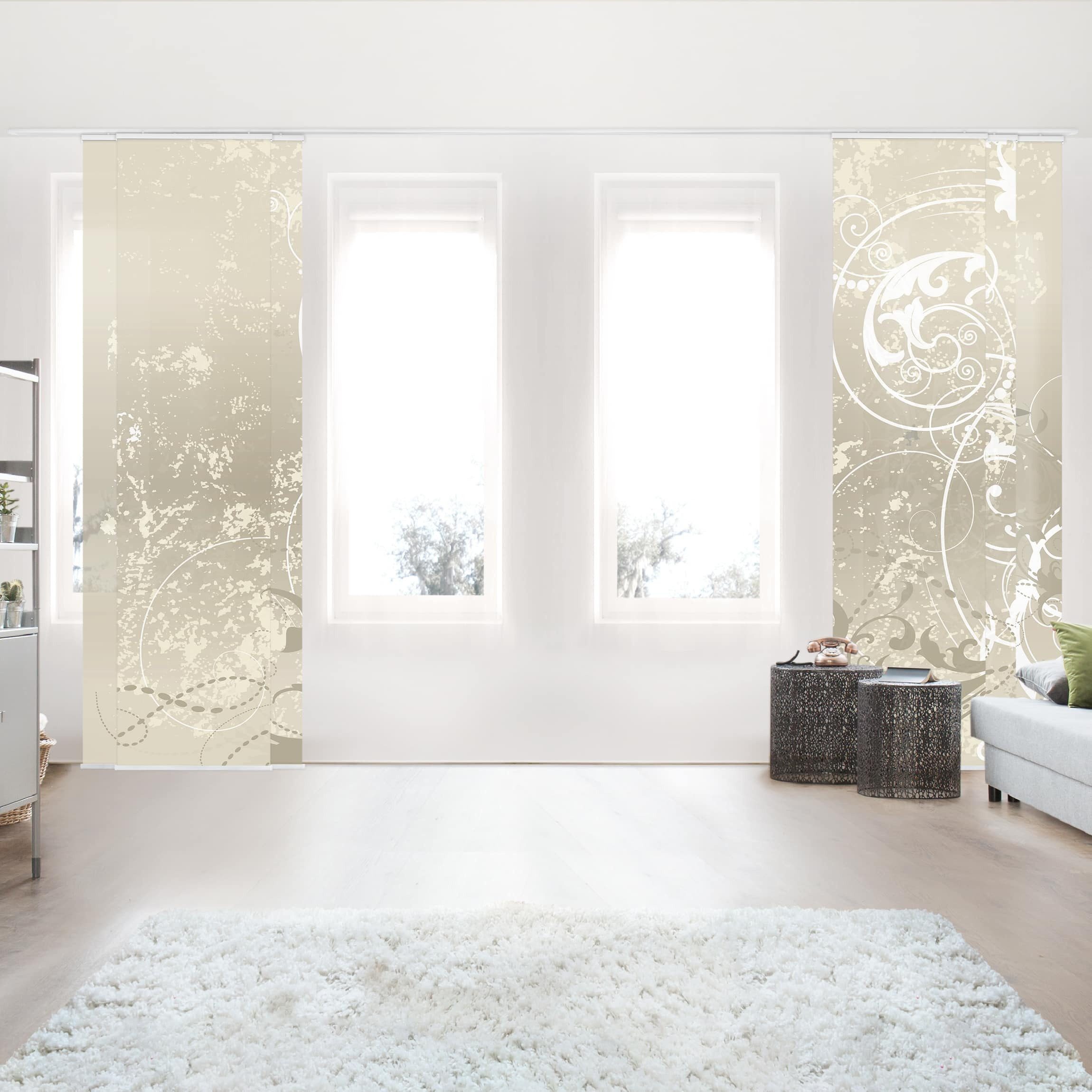 Bilderdepot24 Schiebegardine modern Flächenvorhang blickdicht Perlmutt günstig online kaufen