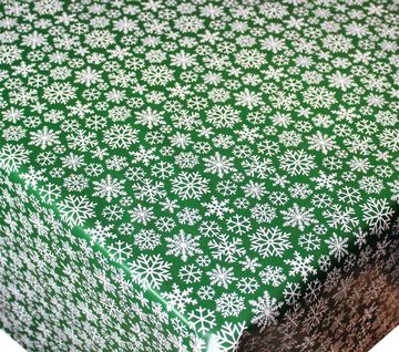 Friedola Tischdecke Schneeflocken 100x140cm, feucht abwaschbar, pflegeleicht, fleckunempfindlich