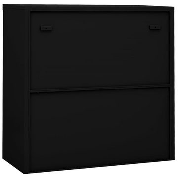 vidaXL Aktenschrank Büroschrank mit Schiebetür Schwarz 90x40x90 cm Stahl