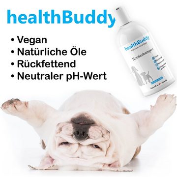 healthBuddy Tiershampoo Premium Hundeshampoo mit natürlichem Avocadoöl, 500 ml, (Made in Germany – Entfernt unangenehme Gerüche), Für empfindliche Haut und Fell, Rückfettend, gegen Juckreiz und Flöhe