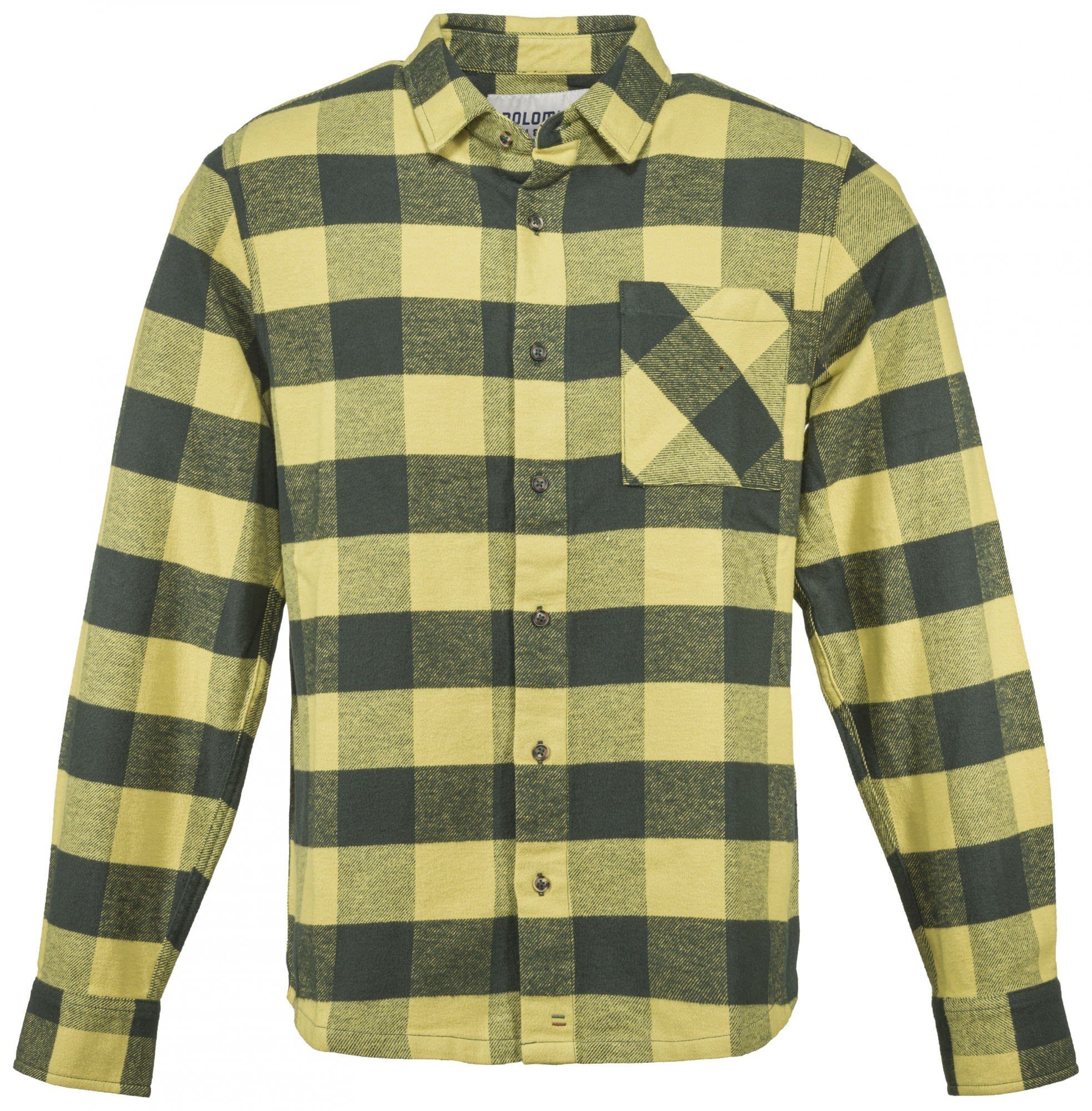 Check - Flanell Shirt Yellow Green Tree Dolomite M Dolomite Spice Herren Langarm-Hemd Langarmshirt