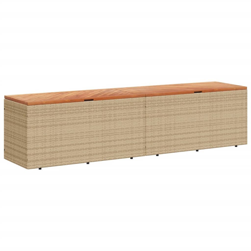 vidaXL Auflagenbox Gartentruhe Kissenbox Kissentruhe Auflagenbox Holztruhe Beige 220x50x5