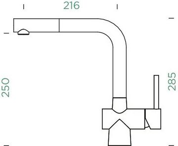Schock Küchenarmatur LAIOS SB ausziehbar, Rückflussverhinderer, Flüsterperlator, Schwenkbereich 360°