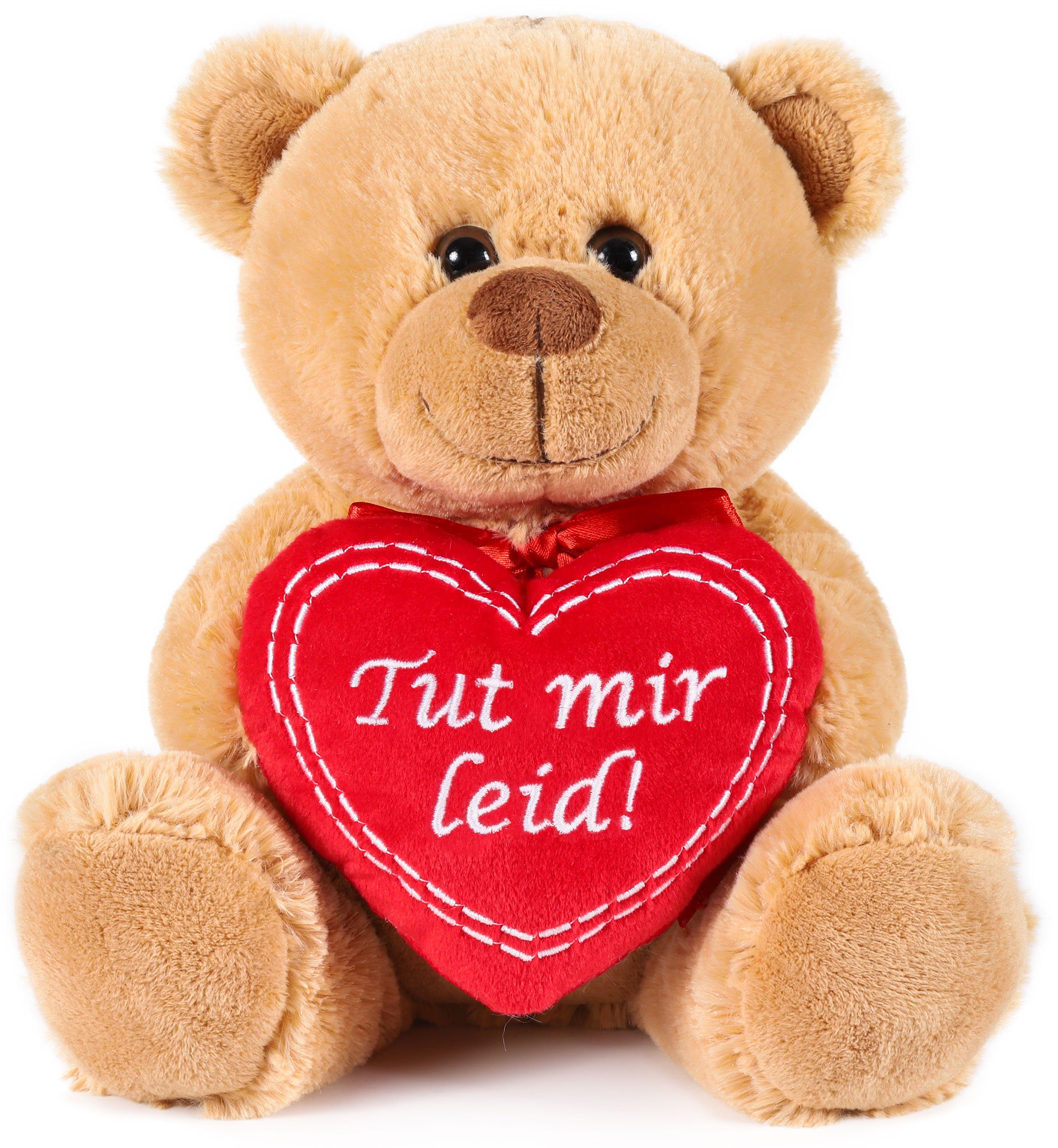 BRUBAKER Kuscheltier Teddybär mit Herz Rot - Tut mir leid! - 25 cm Teddy Pl günstig online kaufen