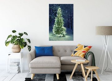 Pixxprint Leinwandbild Leuchtender Weihnachtsbaum, Leuchtender Weihnachtsbaum (1 St), Leinwandbild fertig bespannt, inkl. Zackenaufhänger