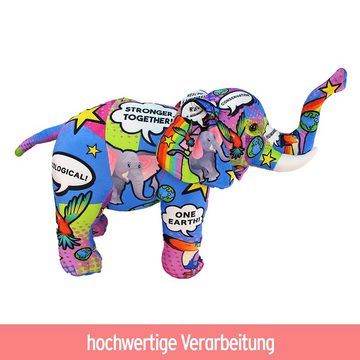 Tierkuscheltier Stoff Elefant groß "Message from the planet" - ca. 80 cm