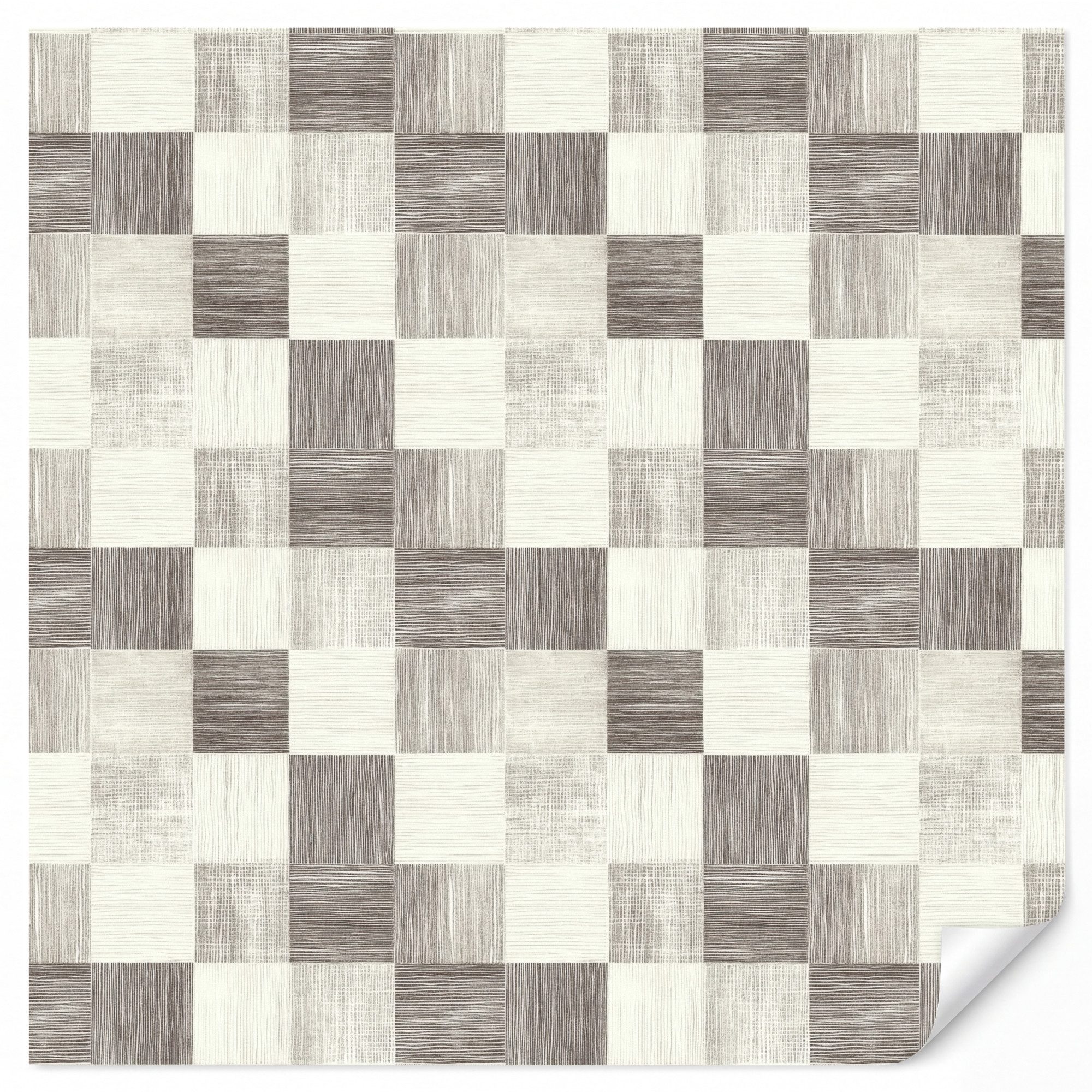 OnlyWow Fototapete Muster - Schachbrettmuster - Holzmaserung, Matt, bedruckt, Schlafzimmer, Modern, Wanddekoration, Vliestapete 200x220cm