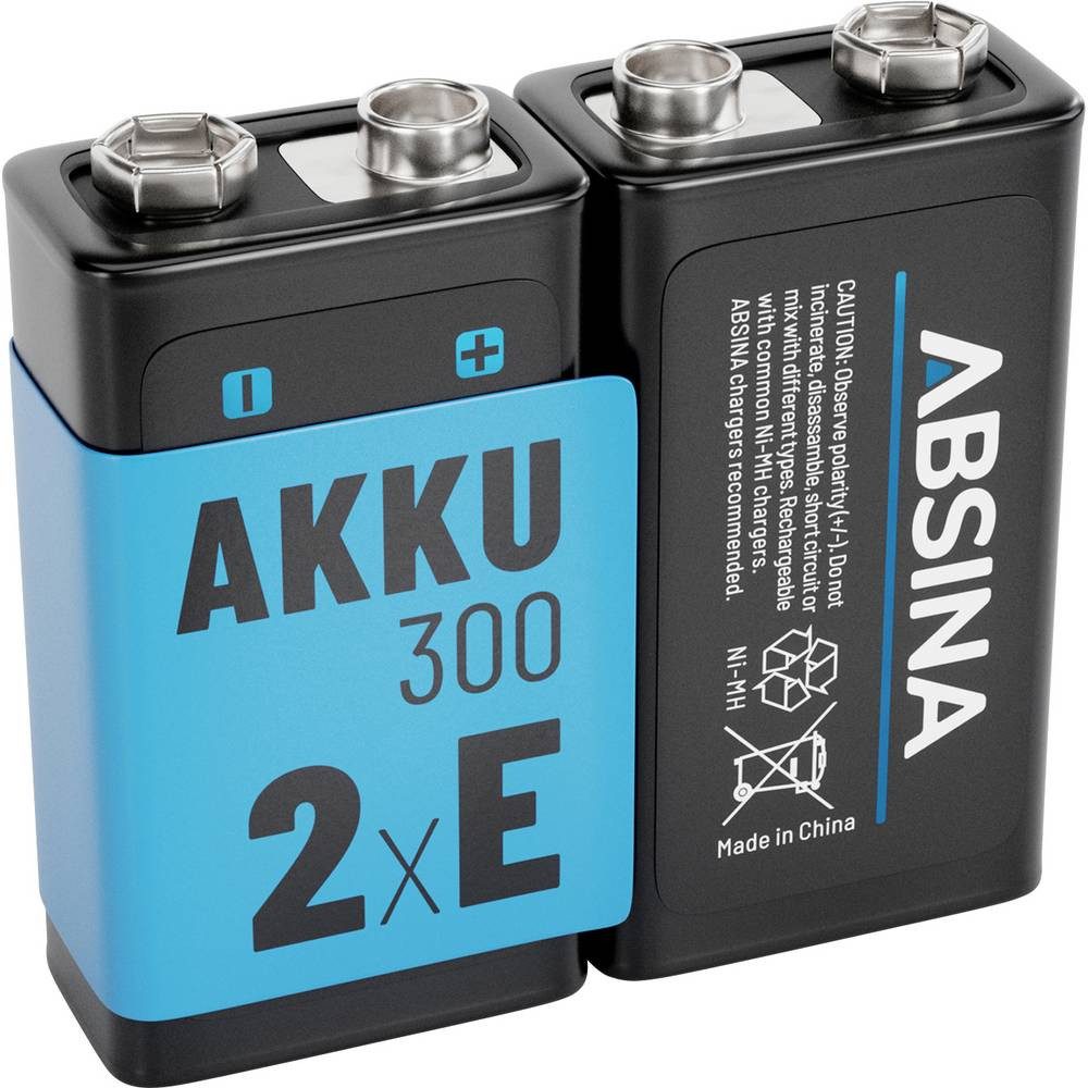 ABSINA 9 V Block-Akku NiMH 270 8.4 V 2 St. 401028-2 Akku