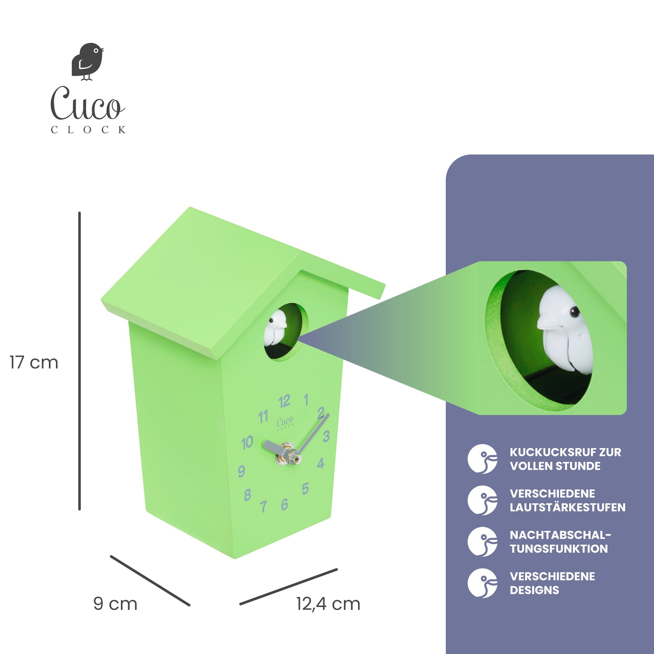 Cuco Clock Wanduhr Mini Kuckucksuhr HOCHHAUS, günstig online kaufen