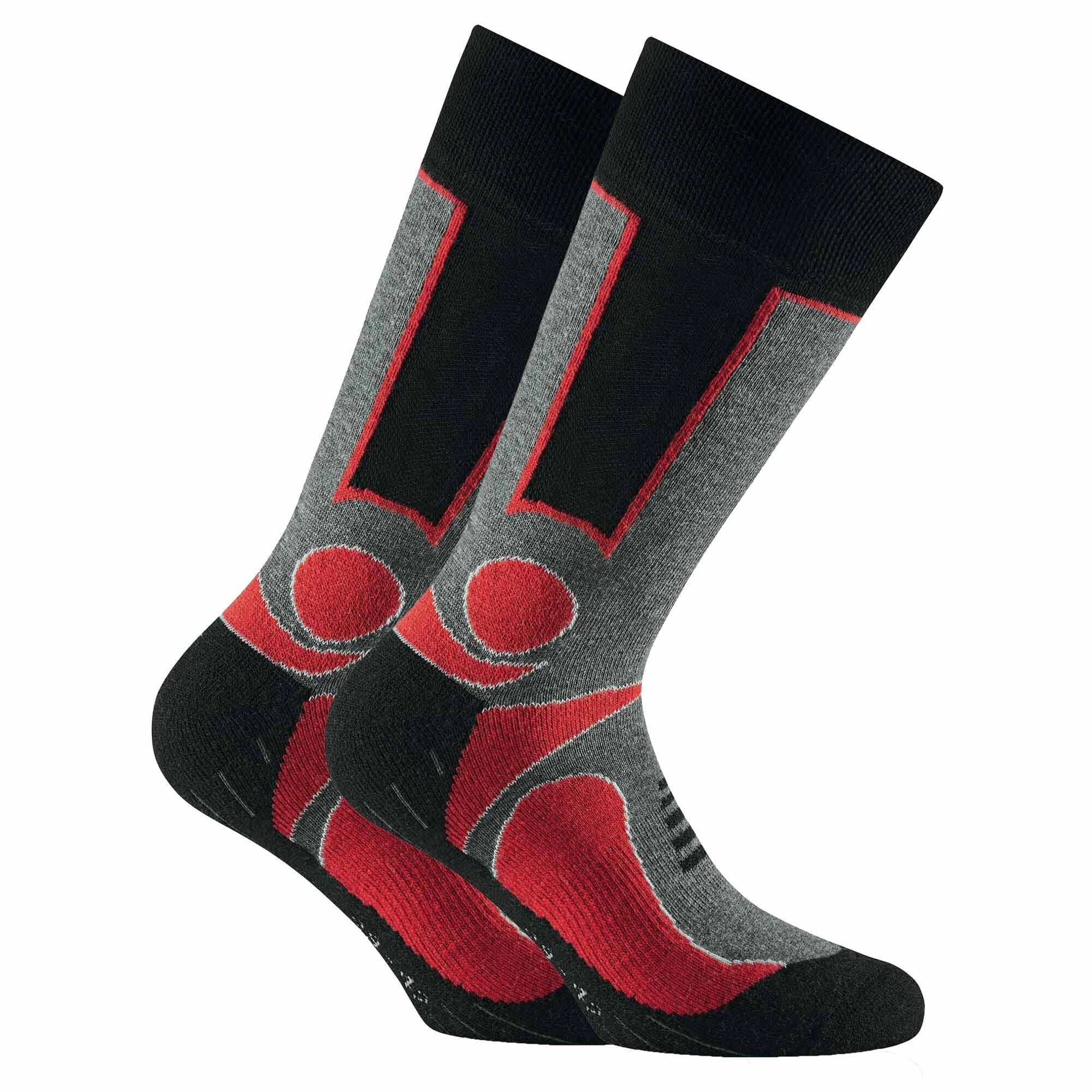 Rohner Socks Sportsocken Unisex Trekking Socken, 2er Pack - Basic Outdoor Rot