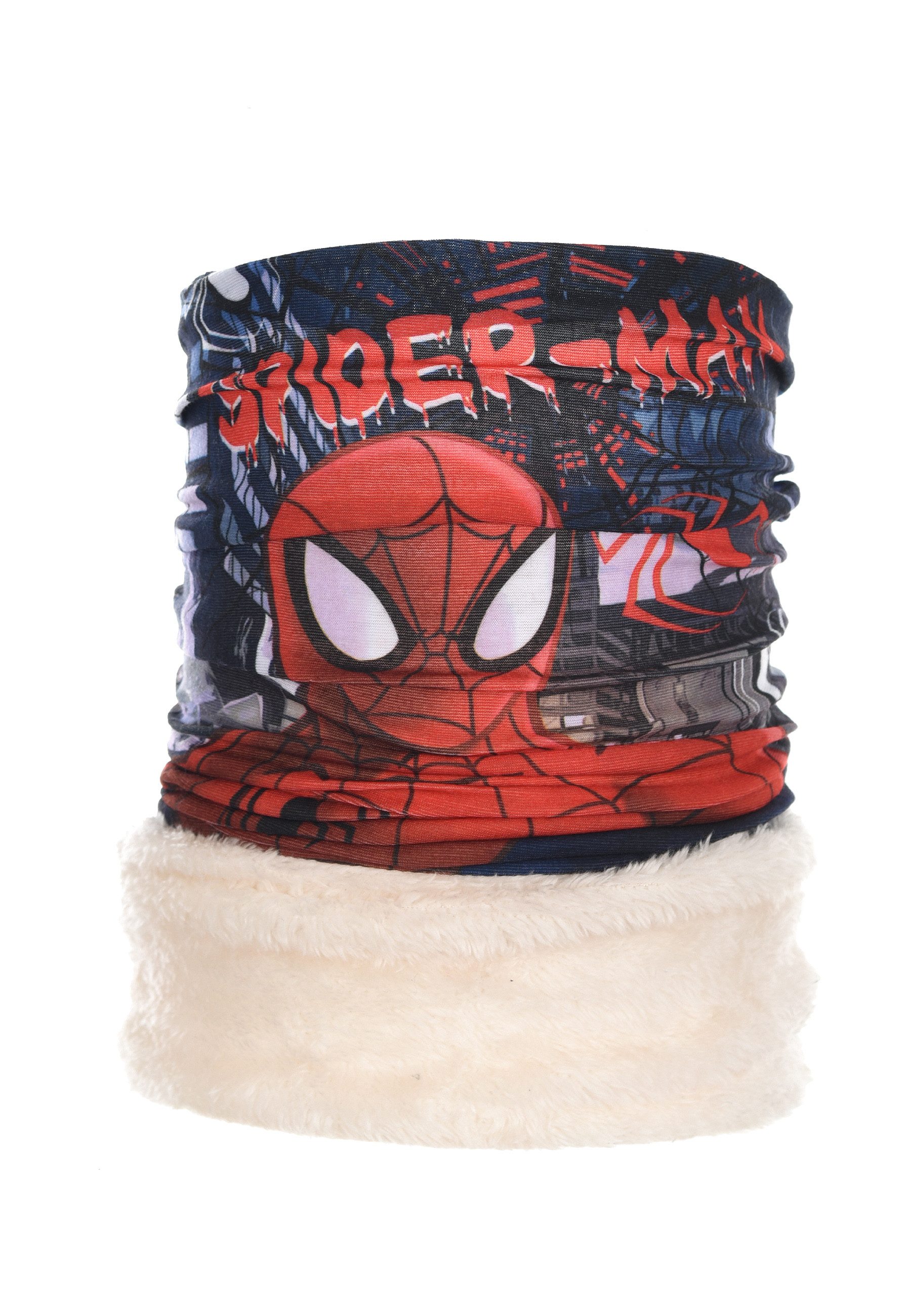 Spiderman Loop Kinder Schlauchschal mit Fleece-Innenfutter