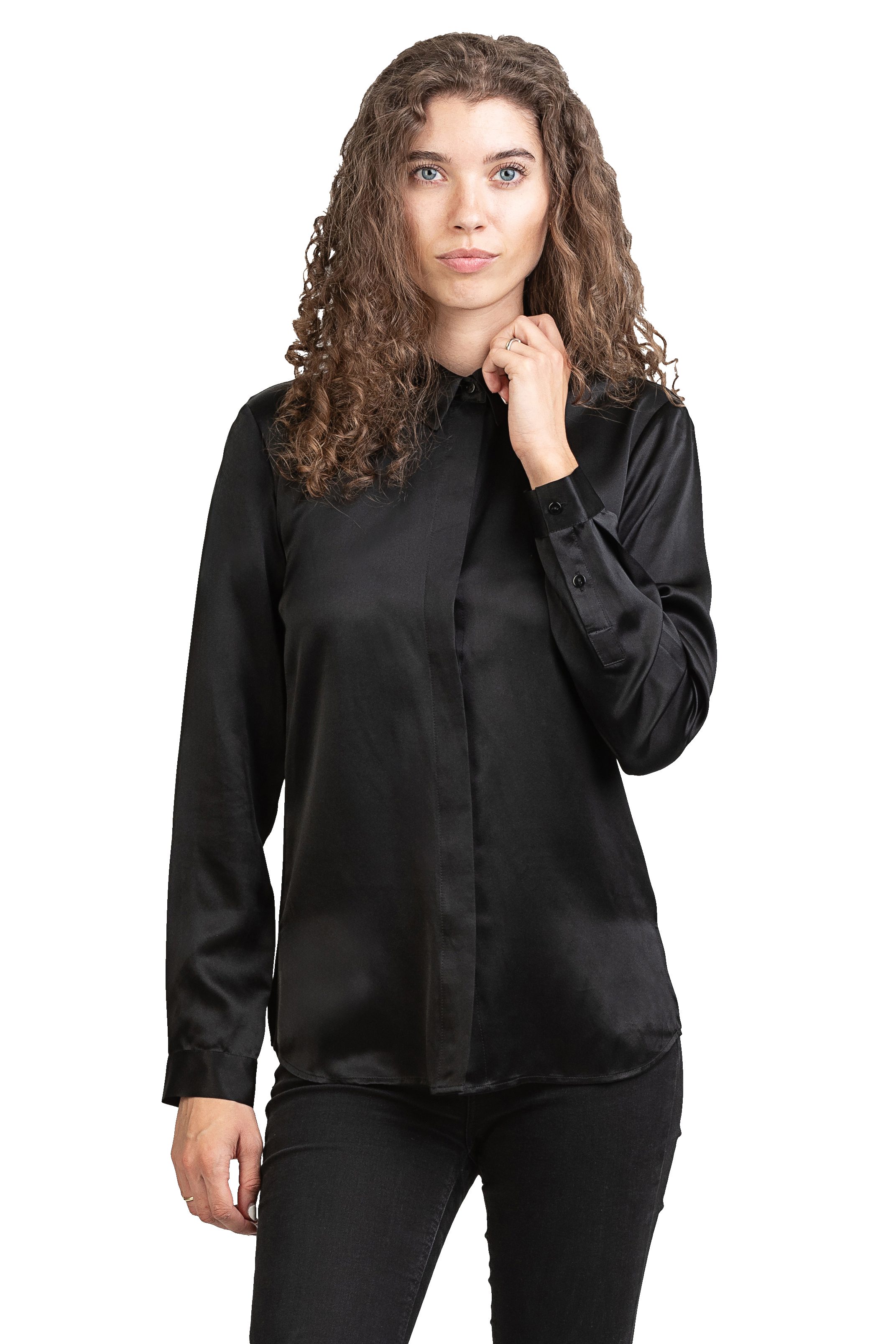 Posh Gear Seidenbluse Camicia da Donna Bluse aus Seide blickdichte Seide günstig online kaufen