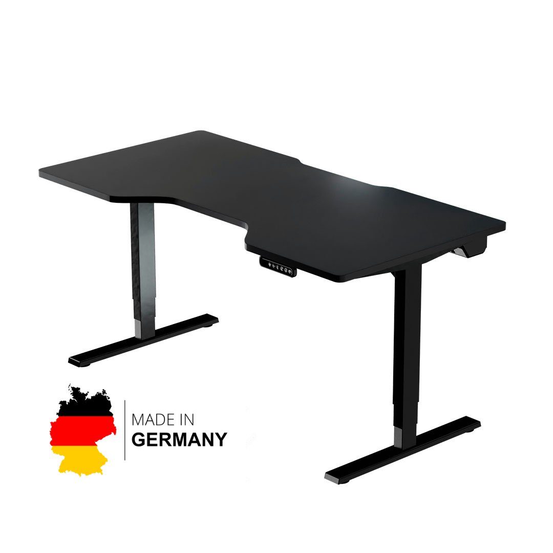 LeetDesk Gamingtisch LeetDesk Tisch Schwarz Höhenverstellbarer Gaming & Elektrisch Schreibtisch