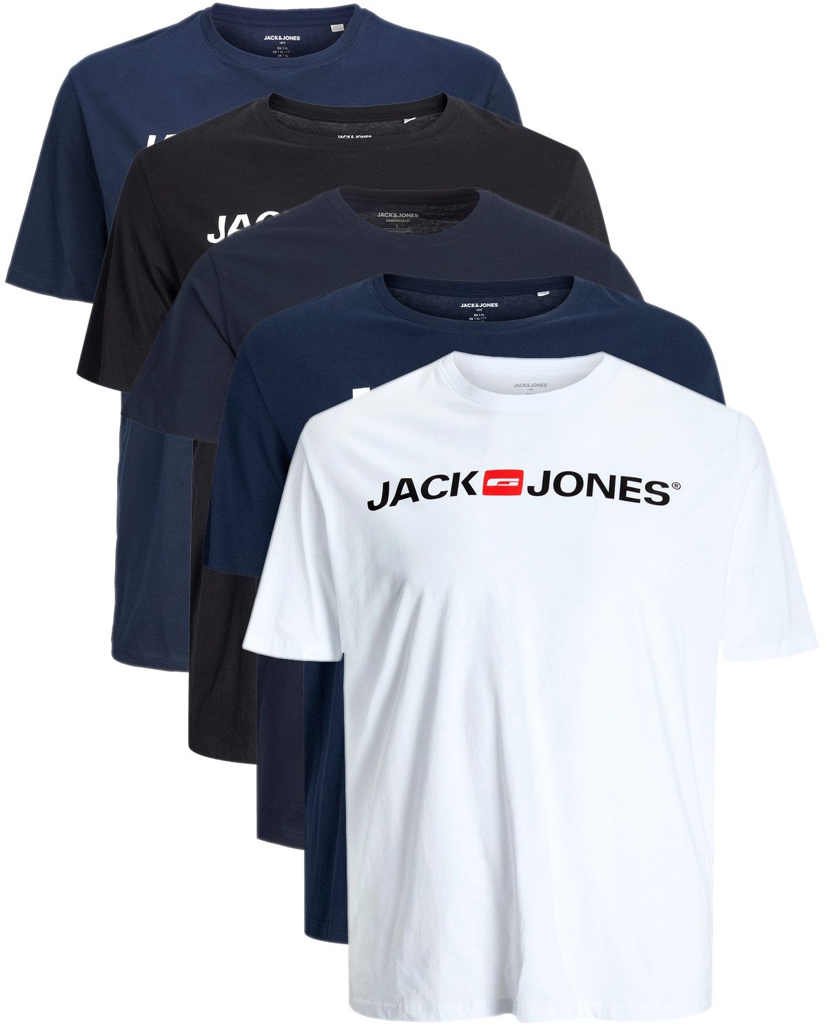Jack & Jones PlusSize Print-Shirt Weites Shirt mit Printdruck (Spar-Set, 5e günstig online kaufen