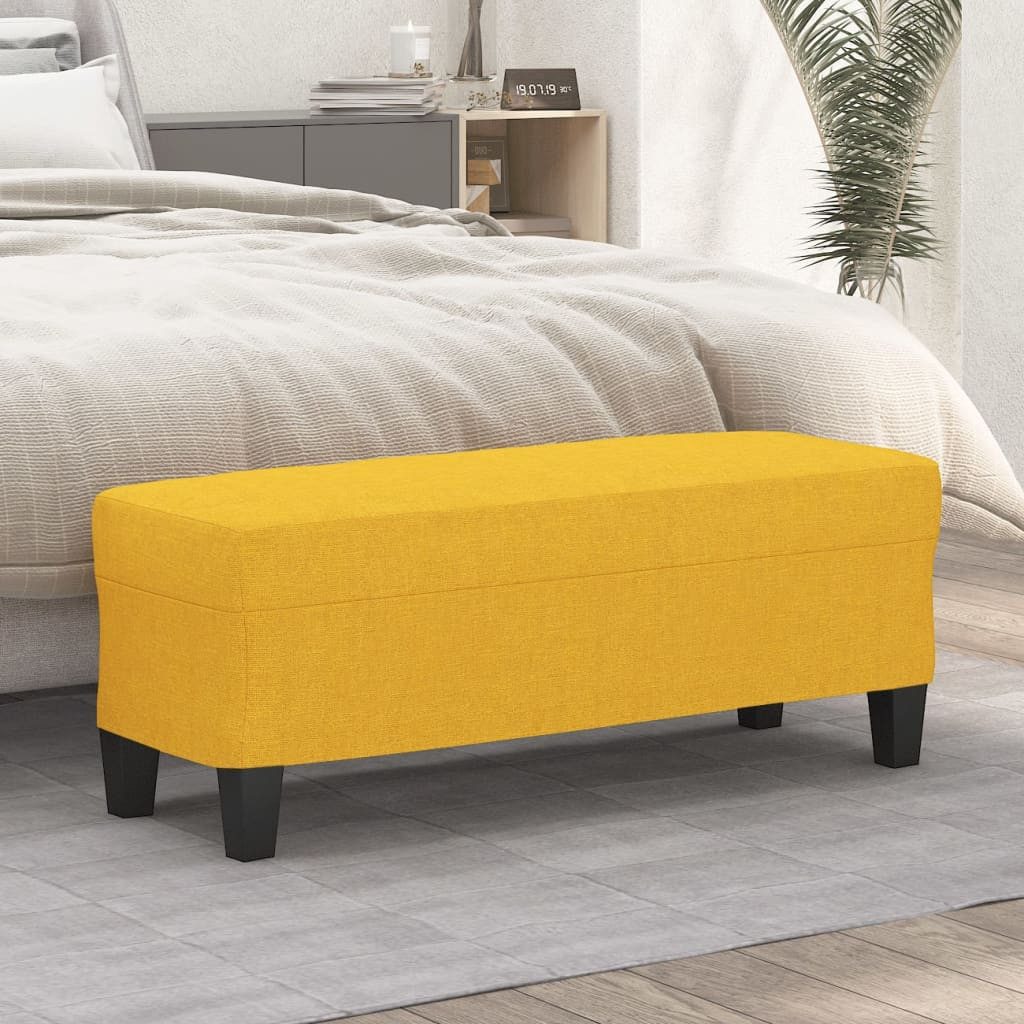 vidaXL Sitzbank Sitzbank Hellgelb 100x35x41 cm Stoff