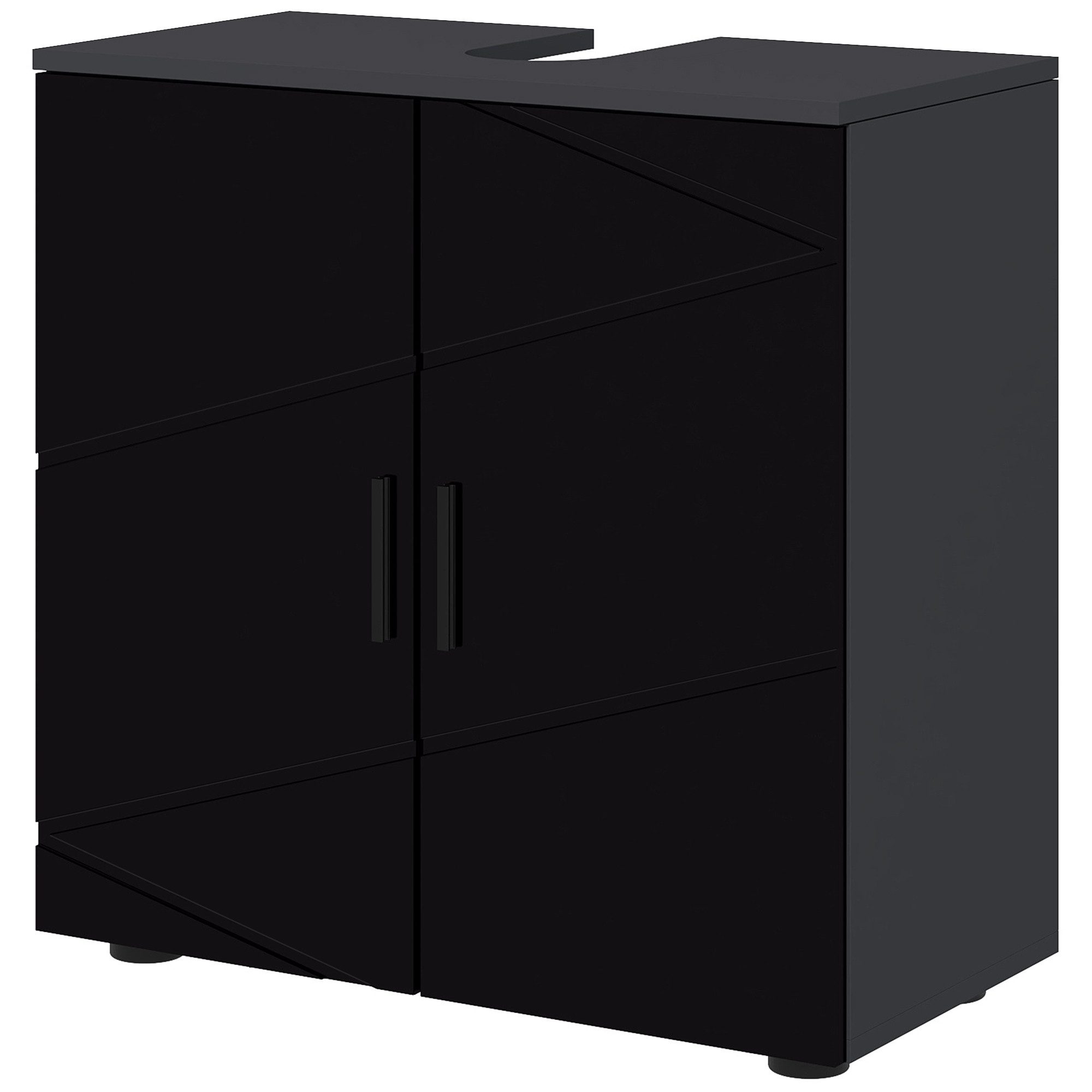 MC Star Waschbeckenunterschrank Waschbeckenunterschrank Holz 2 Türen 60x30x60cm Schwarz