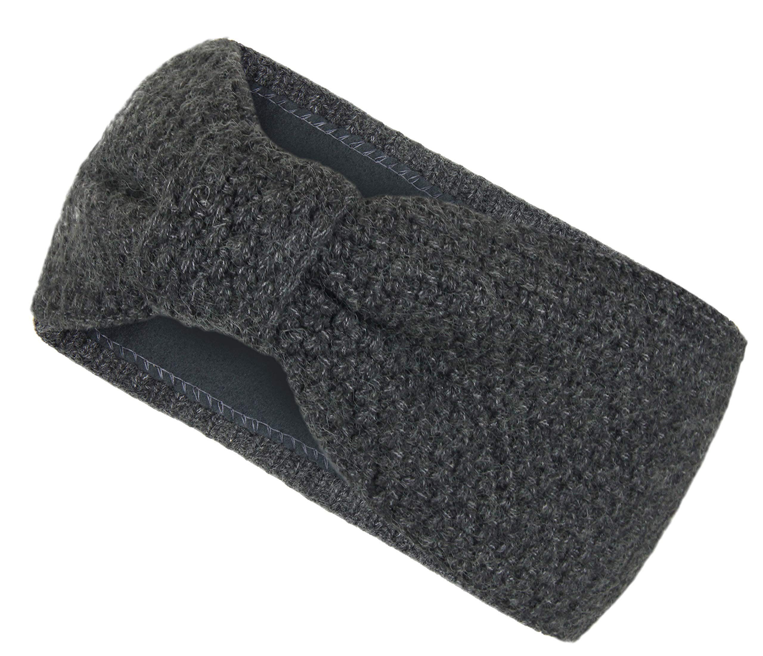 Frentree Stirnband Gefüttertes Haarband, Ohrenwärmer für Damen und Mädchen, Strickmuster mit Schleife und weichem Fleece Innenfutter