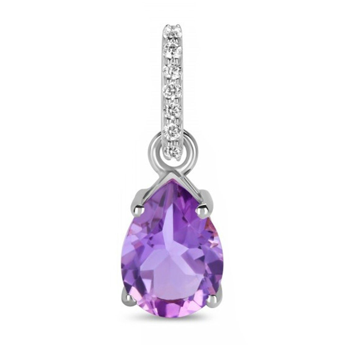 Damen Sterlingsilber Goldene für Kettenanhänger echter Damen 925 Edelsteinschmuck mit Kettenanhänger Amethyst Hufeisen Edelstein,