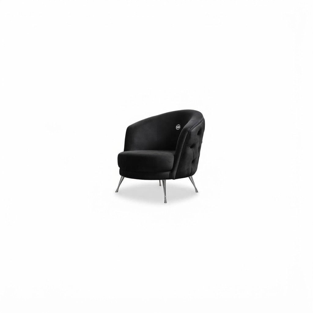 Xlmoebel Cocktailsessel Luxus Einzelsessel mit edlem Textilbezug und modernem Design (Sessel), Hergestellt in Europa