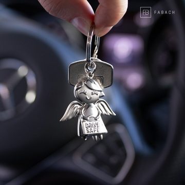 FABACH Schlüsselanhänger Schutzengel Emmy - Gravur Drive Safe - Fahr vorsichtig Glücksbringer
