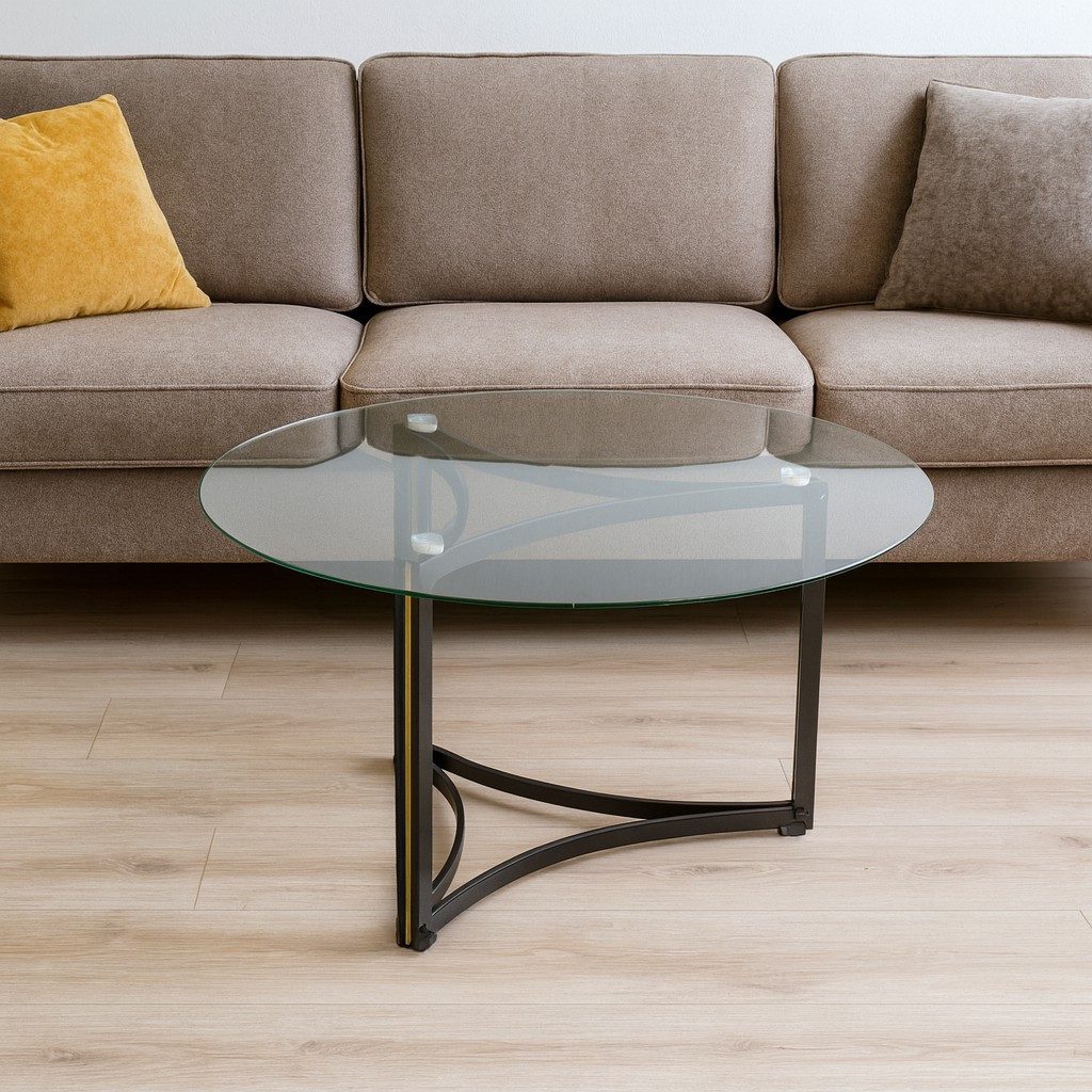 moebel-direkt-online Couchtisch Runder Couchtisch mit Metallgestell günstig online kaufen