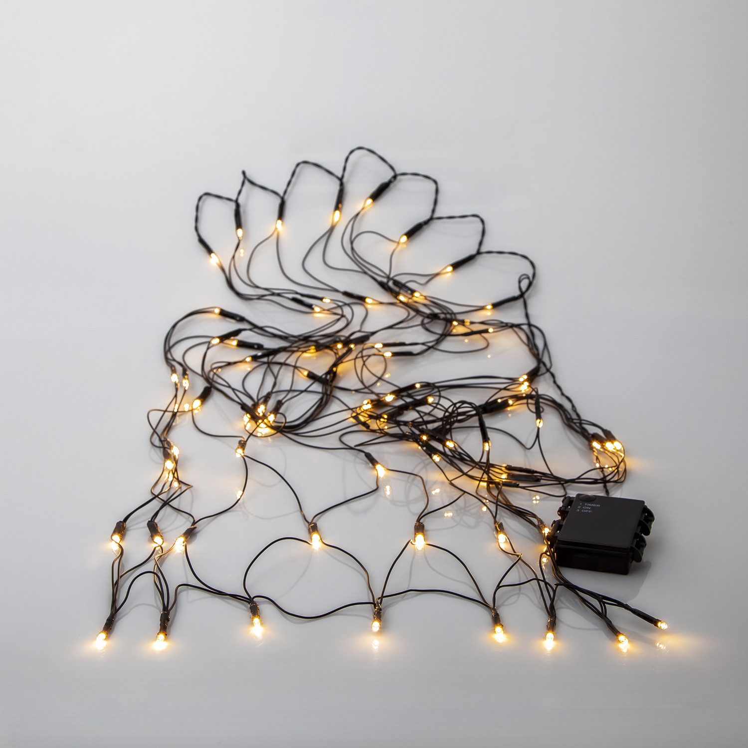 STAR TRADING LED-Lichternetz LED Lichternetz AKKU 150x80cm 80 warmweiße LED Wanddeko Timer Batterie, 80-flammig