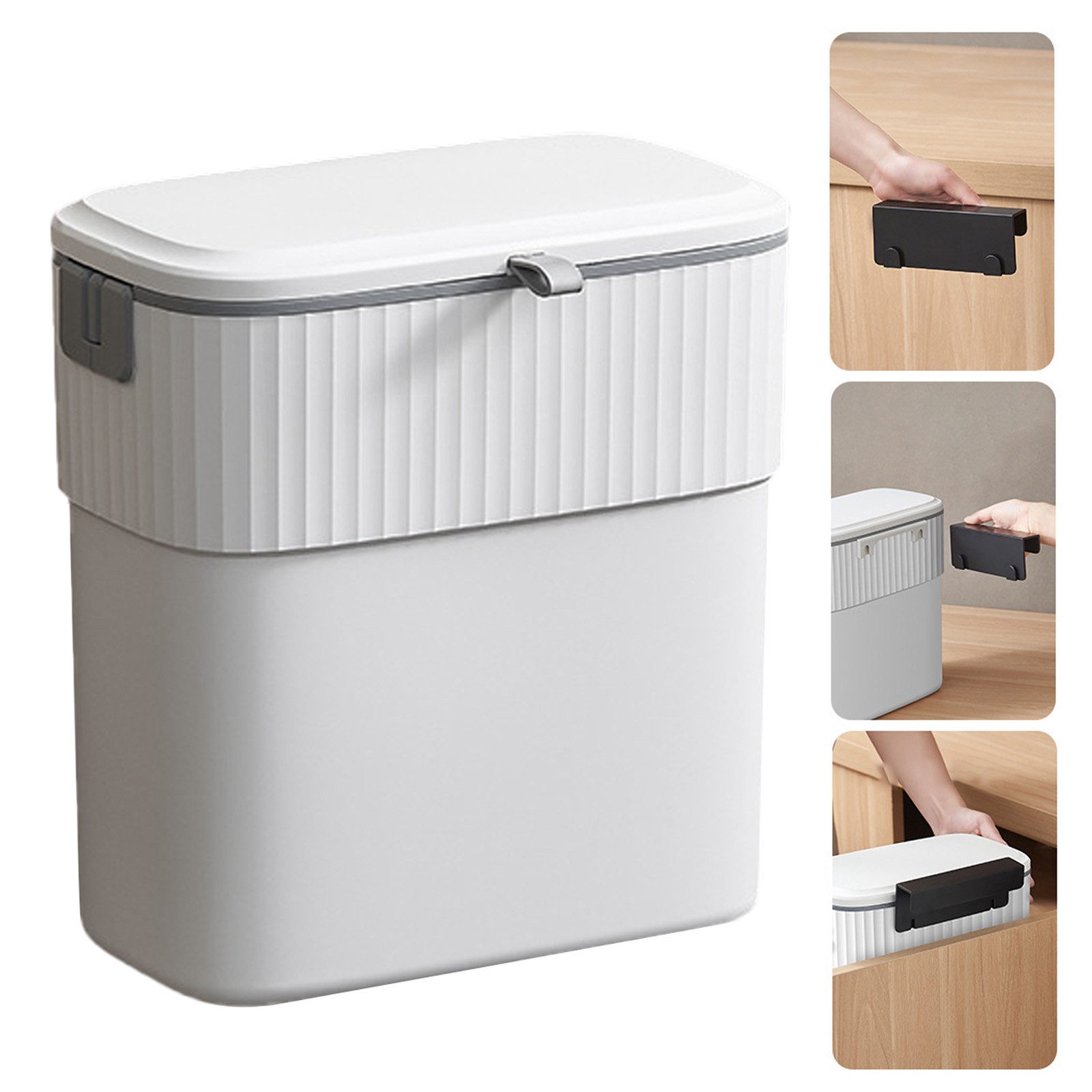 OKWISH Biomülleimer Küchenmülleimer Hängender Mülleimer Wandmülleimer Kunststoff Mülleimer, 9L für Küchenschranktür unter der Spüle Schrank Badezimmer usw.