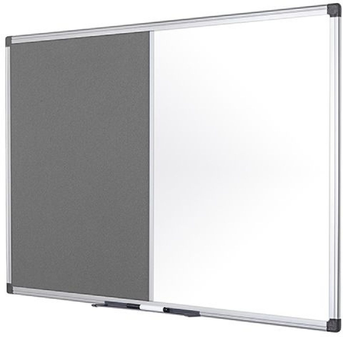 bi-office Wandtafel Kombitafel Maya Filz/Whiteboard magnetisch 150x120cm grau