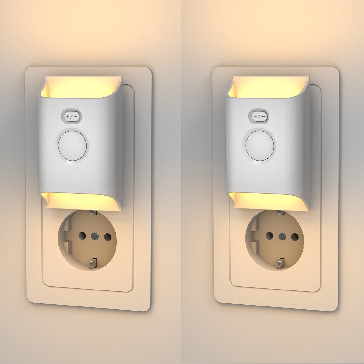 VIVIHEYDAY LED Wandleuchte LED Nachtlicht Steckdosenleuchte, Bewegungsmelder & Dämmerungssensor, Dimmbar - LED fest integriert, 3000K - Warmweiß