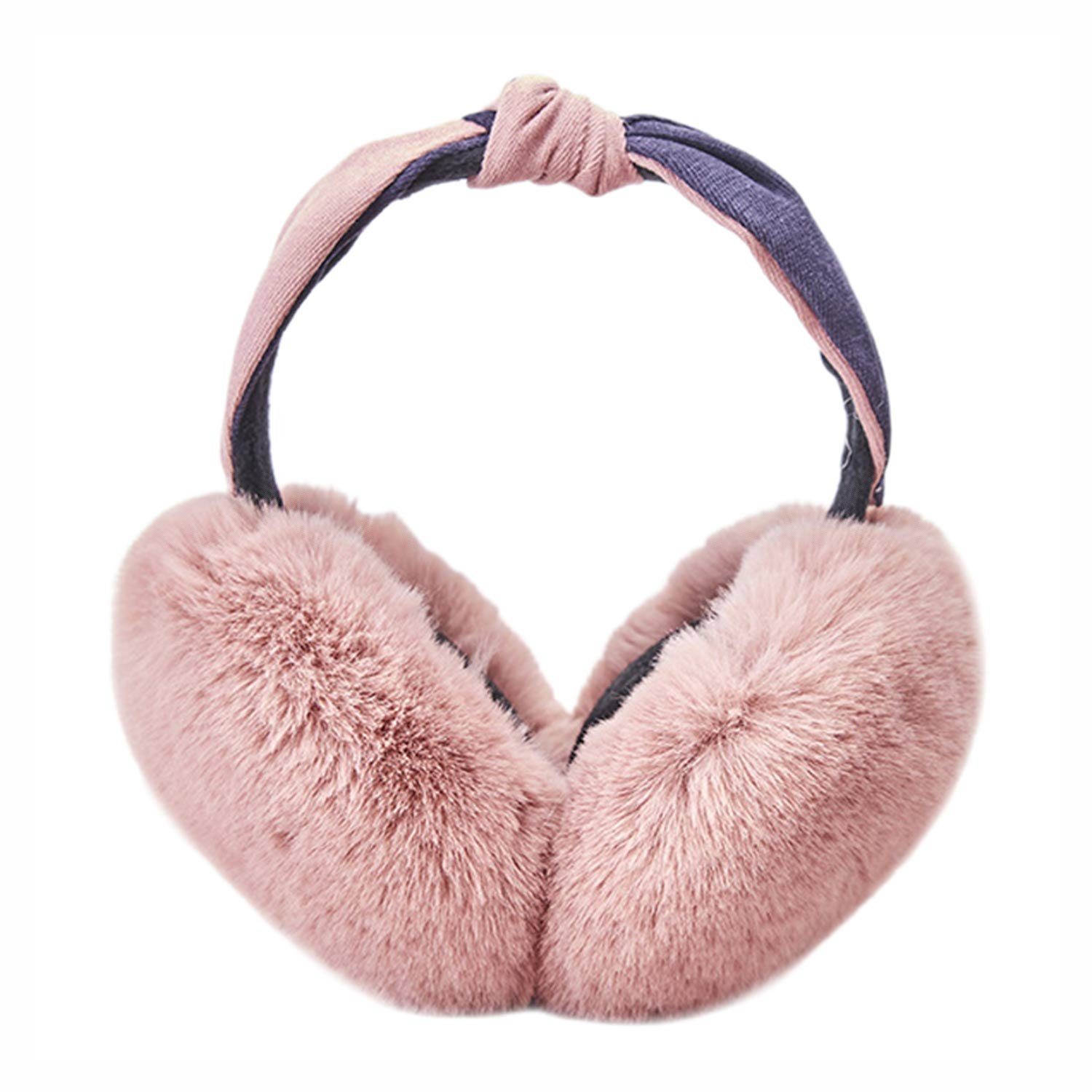 MAGICSHE Ohrenwärmer Winter Ohrenschützer für Damen flauschig und weich Rosa | Ohrenmützen