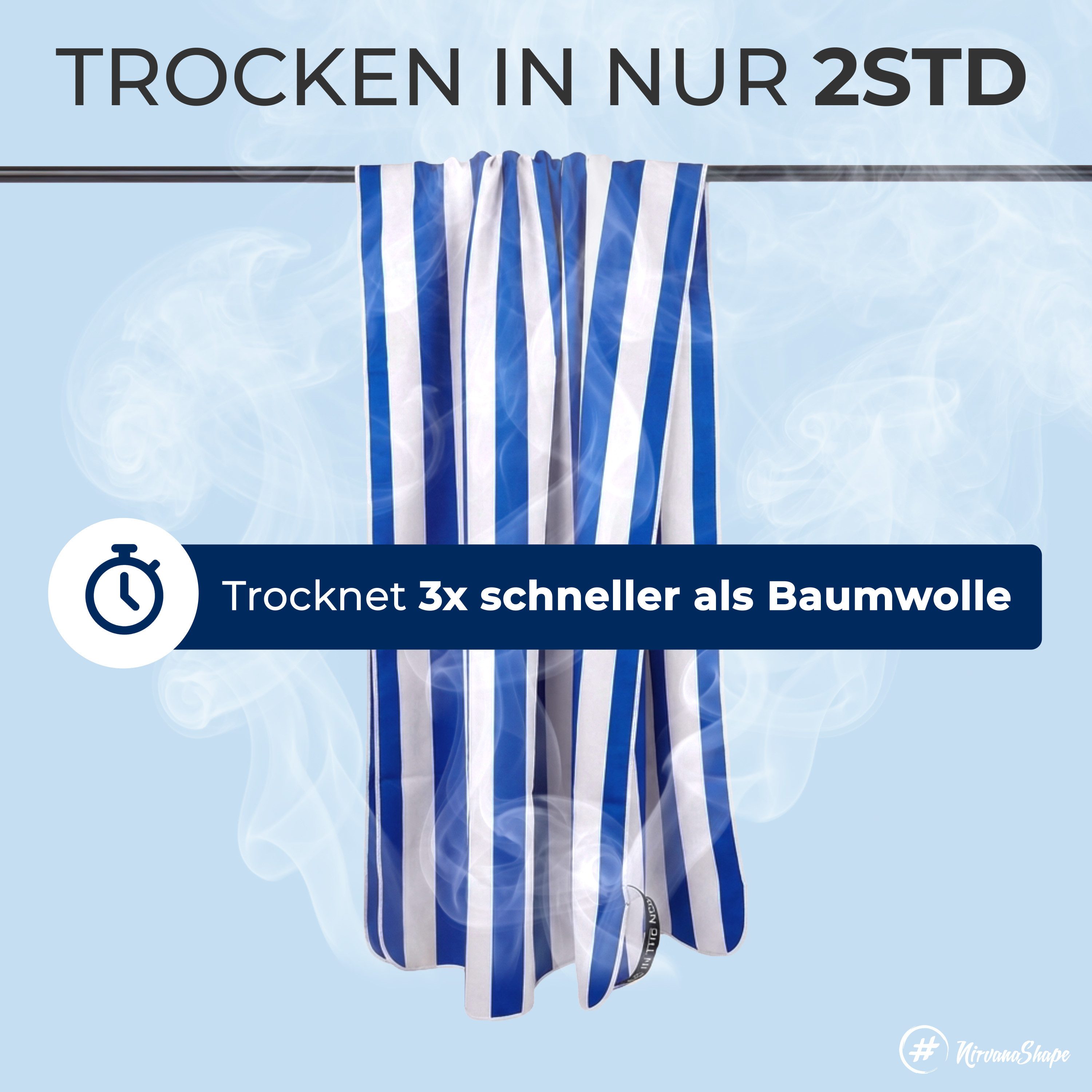 NirvanaShape Strandtuch Reise Handtuch Strandtuch XXL - Strandhandtuch, Mikrofaser Badetuch – Bild 5 von 5