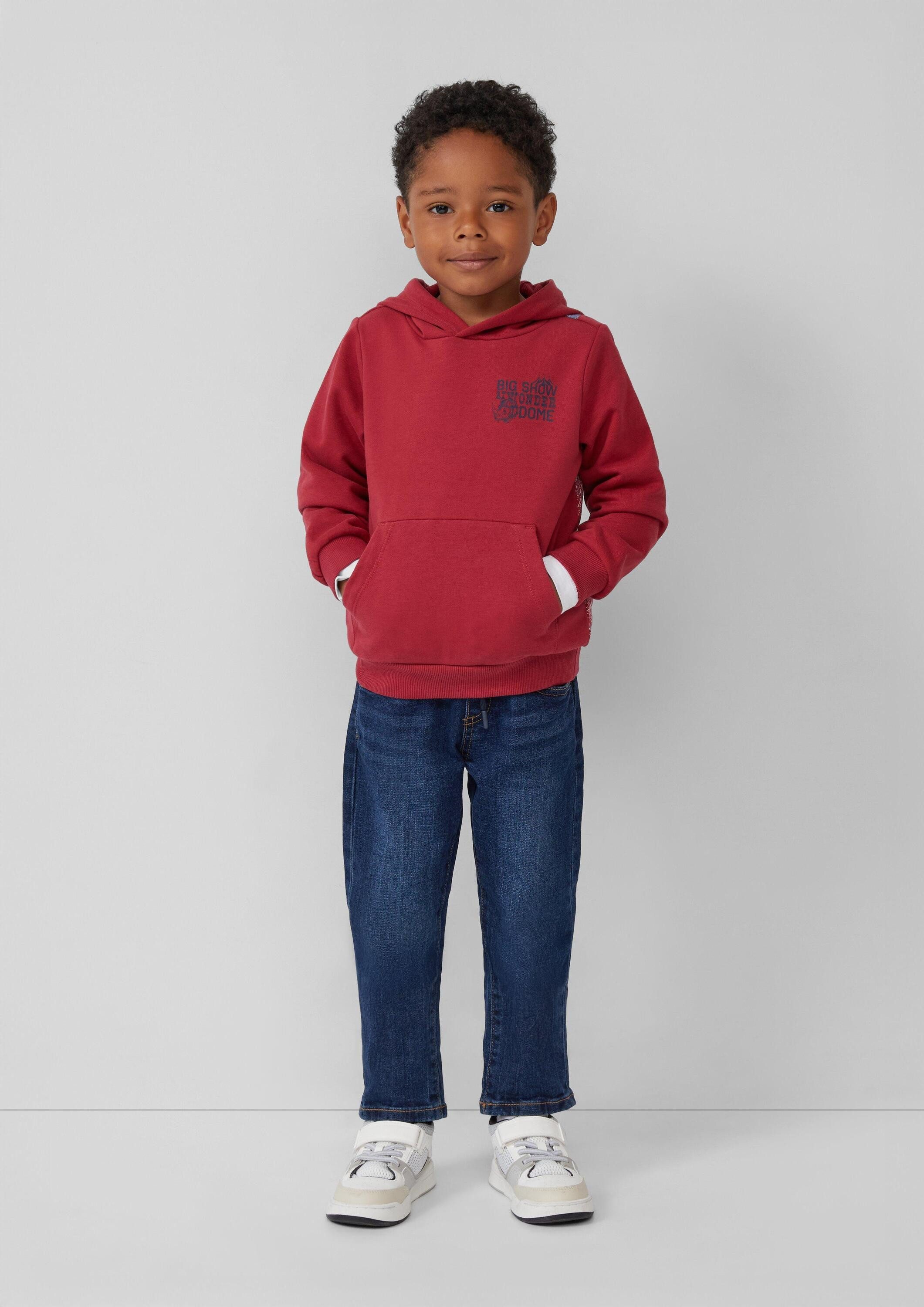 s.Oliver Sweatshirt Sweatshirt Hoodie mit Rückenprint und kuscheliger Innenseite