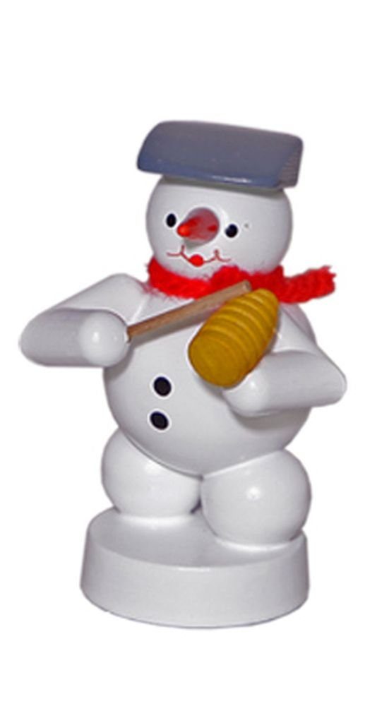 Schneemann Miniaturfigur Schneemann Musikant mit Guiro Höhe 8cm NEU
