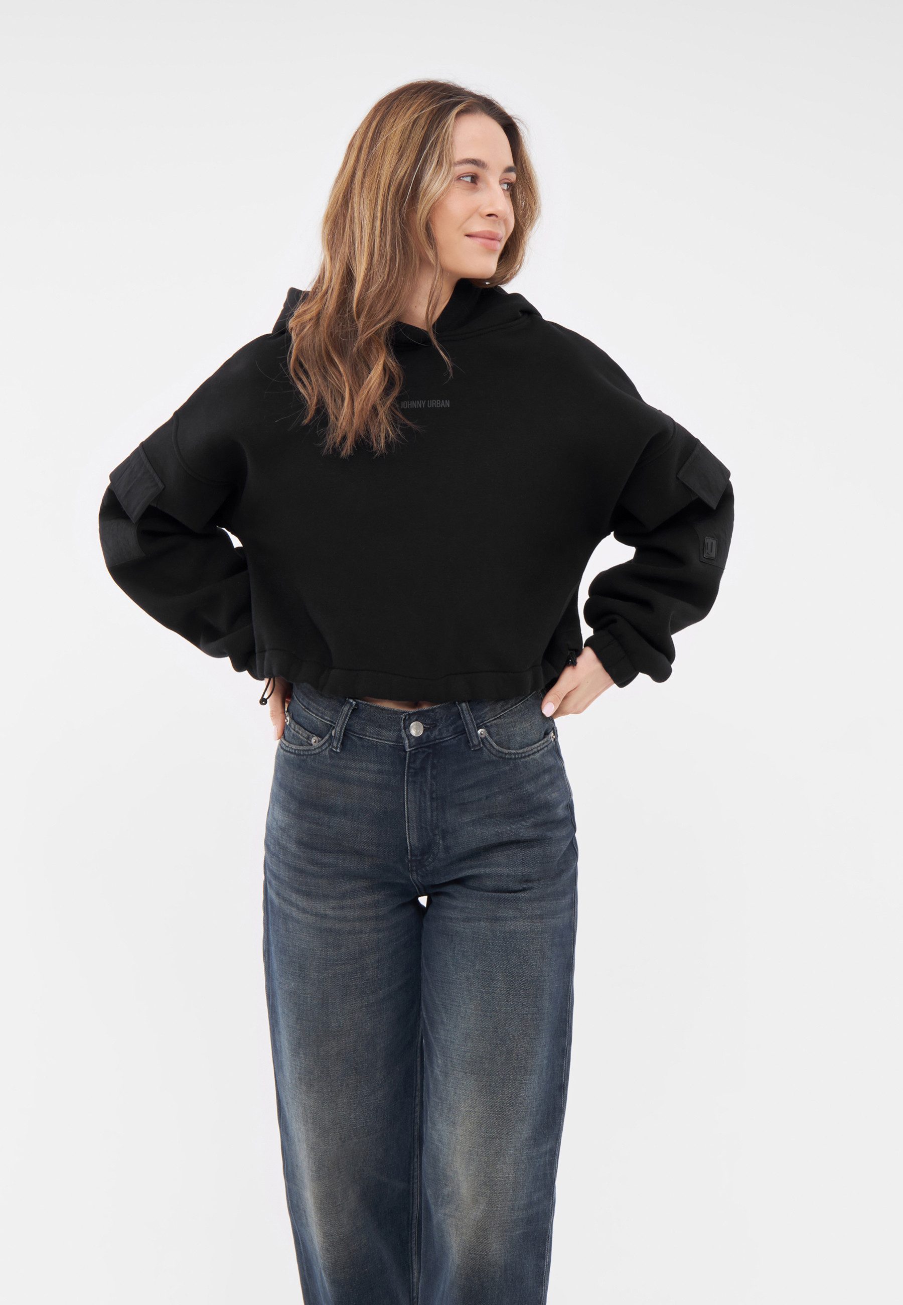 Johnny Urban Hoodie Carly Cropped Hoodie mit aufgesetzten Taschen (1-tlg) K günstig online kaufen