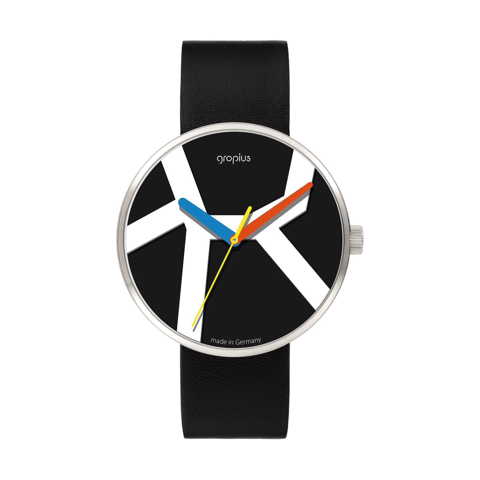 Walter Gropius Quarzuhr Made in Germany, Saphirglas, Forum Move - WG 011-02 WG 011-02, Designeruhr, Lederarmband mit Easy-Release System, Edelstahlgehäuse
