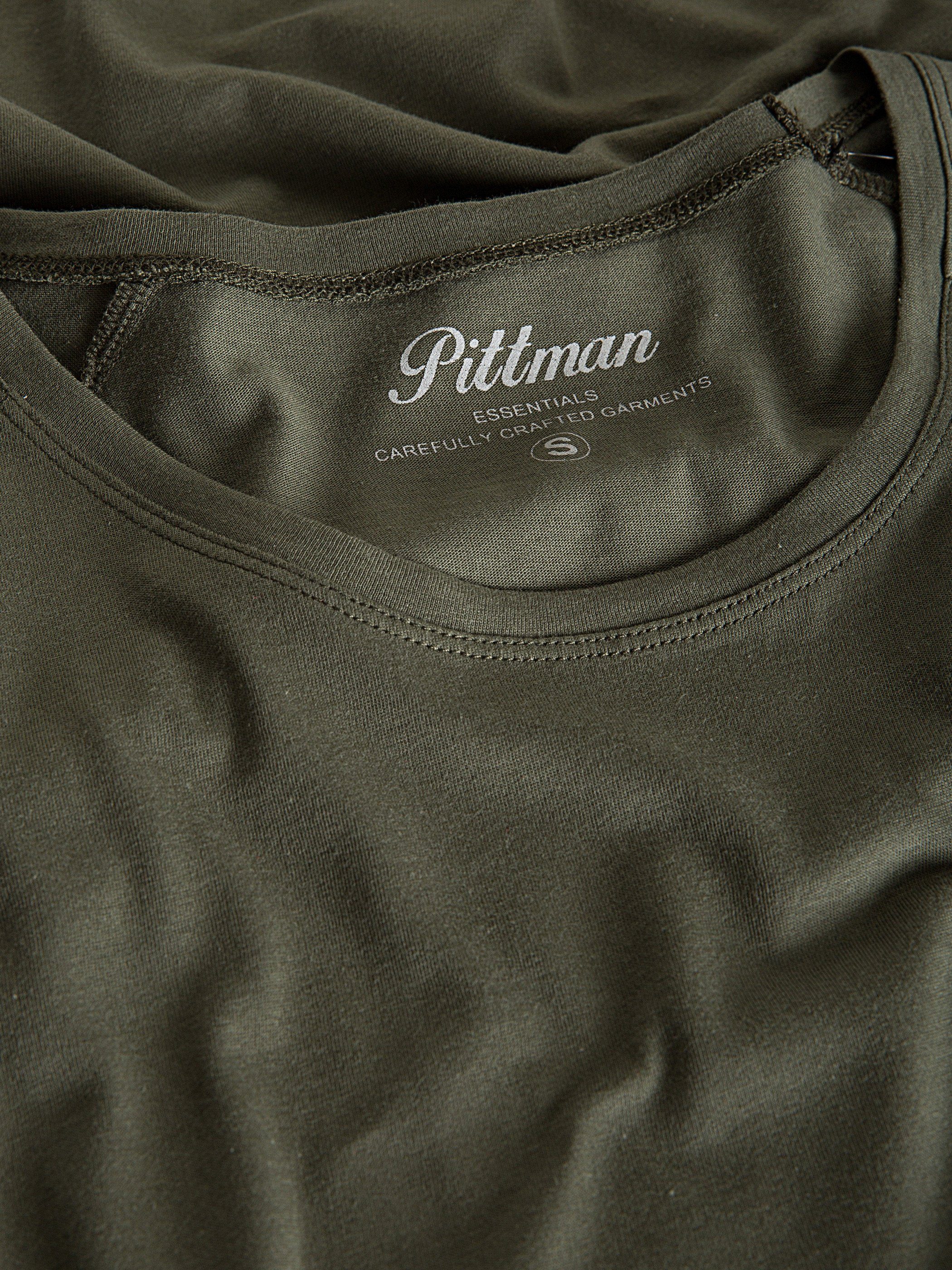 night Quin Pittman Crew (190414) Tee - Pittman Oversize Neck forest Basic (1-tlg) T-Shirt